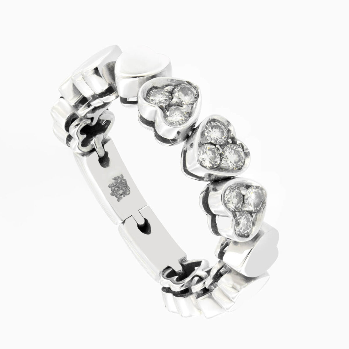 Anello Iacopini cuori con diamanti 0,27ct tot