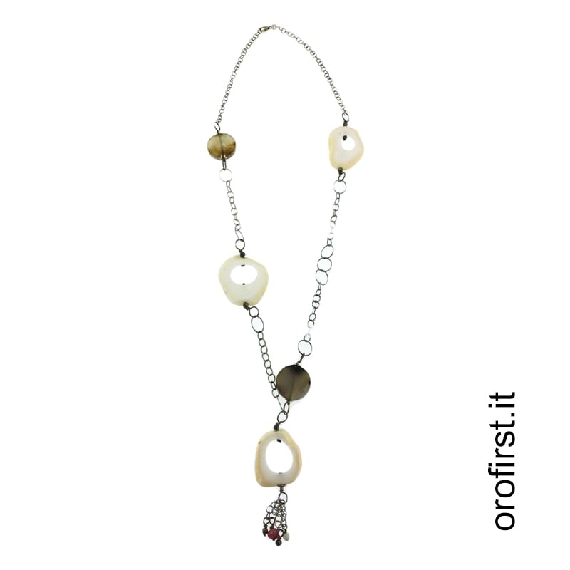 Collana in argento e pietre colorate