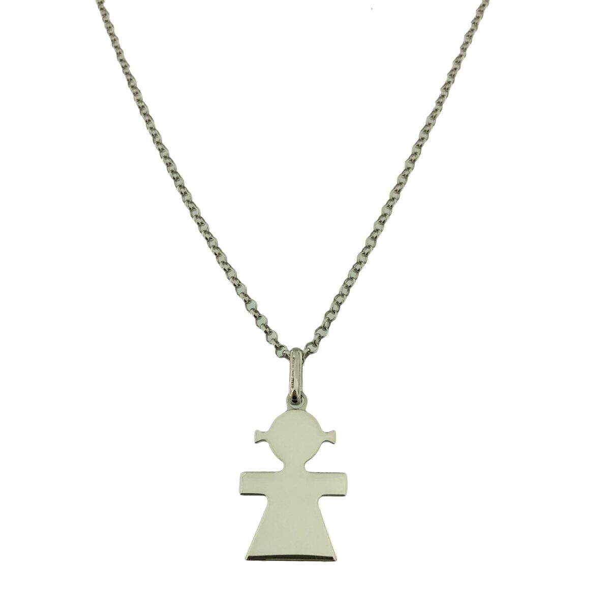 Collana con ciondolo bimba in argento 925%