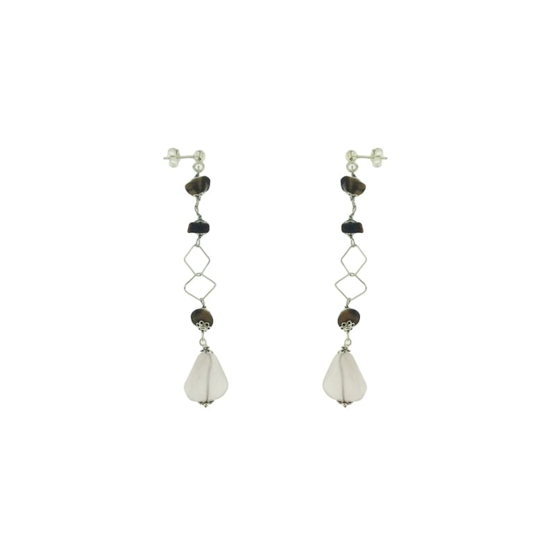Orecchini pendenti in argento 925% con Pietre Colorate