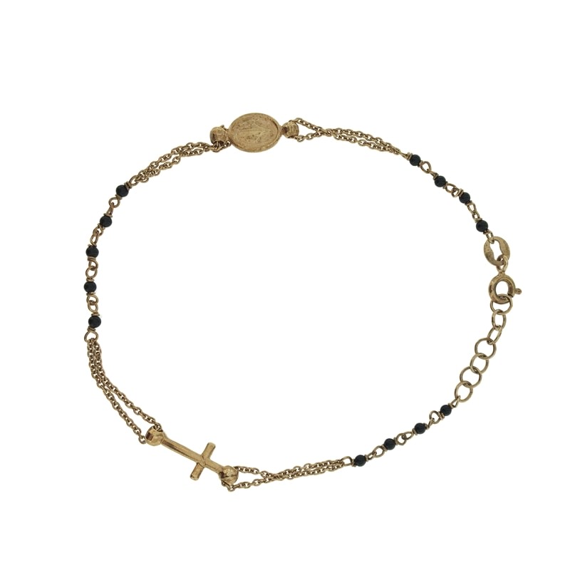 Bracciale rosario in argento rosa 925%