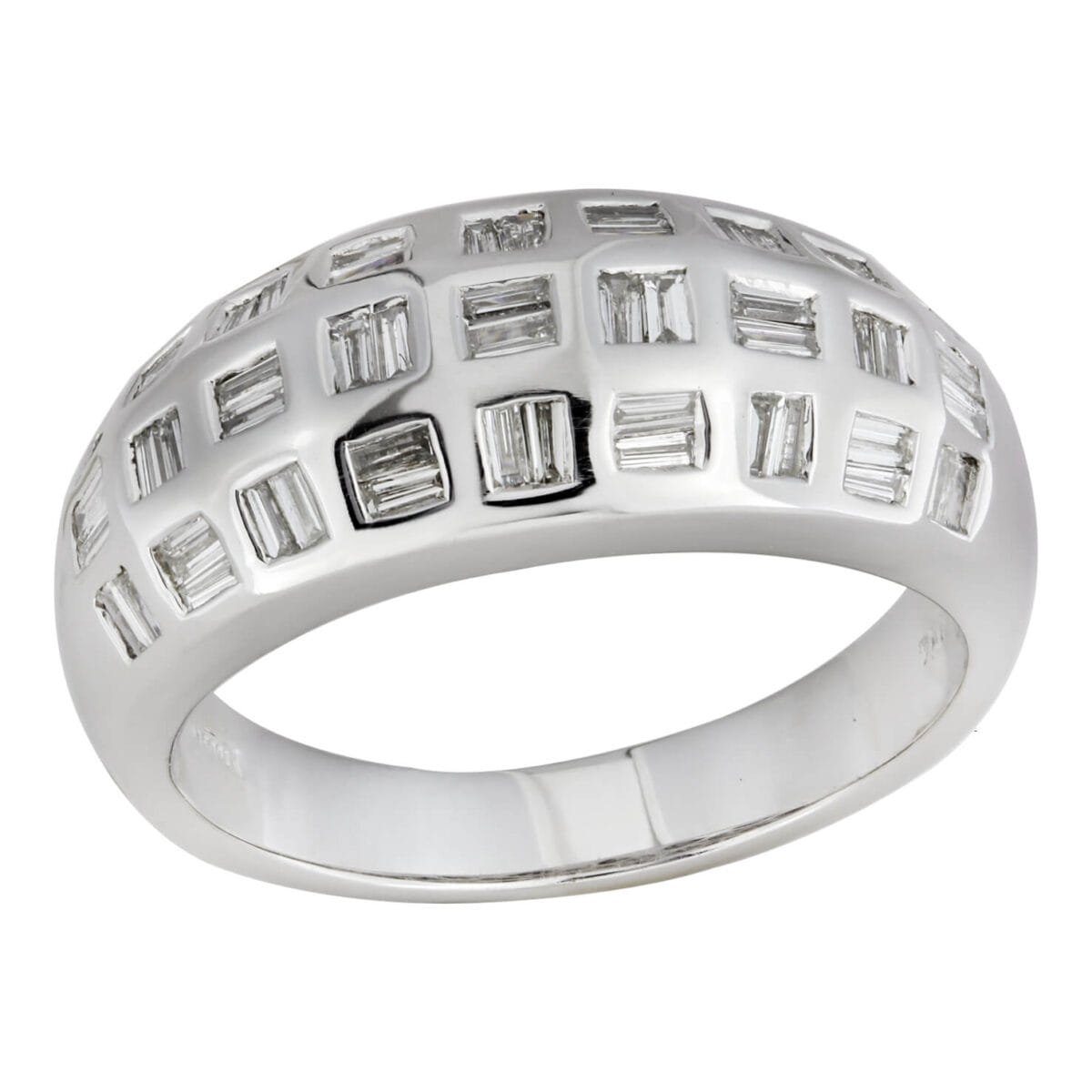 Anello in oro con diamanti taglio baguette 1,08 ct tot