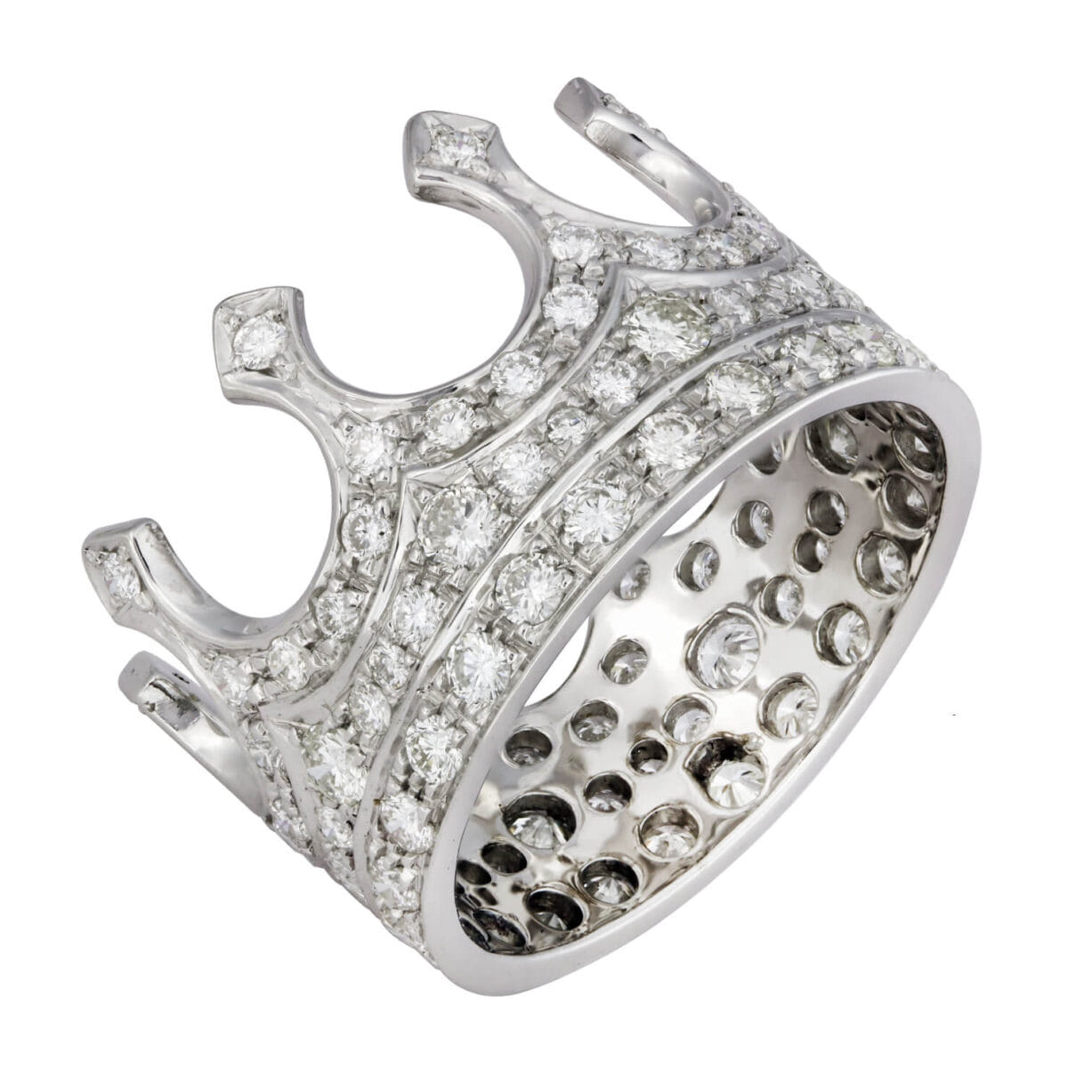 Anello corona in oro e diamanti 1,50 ct tot