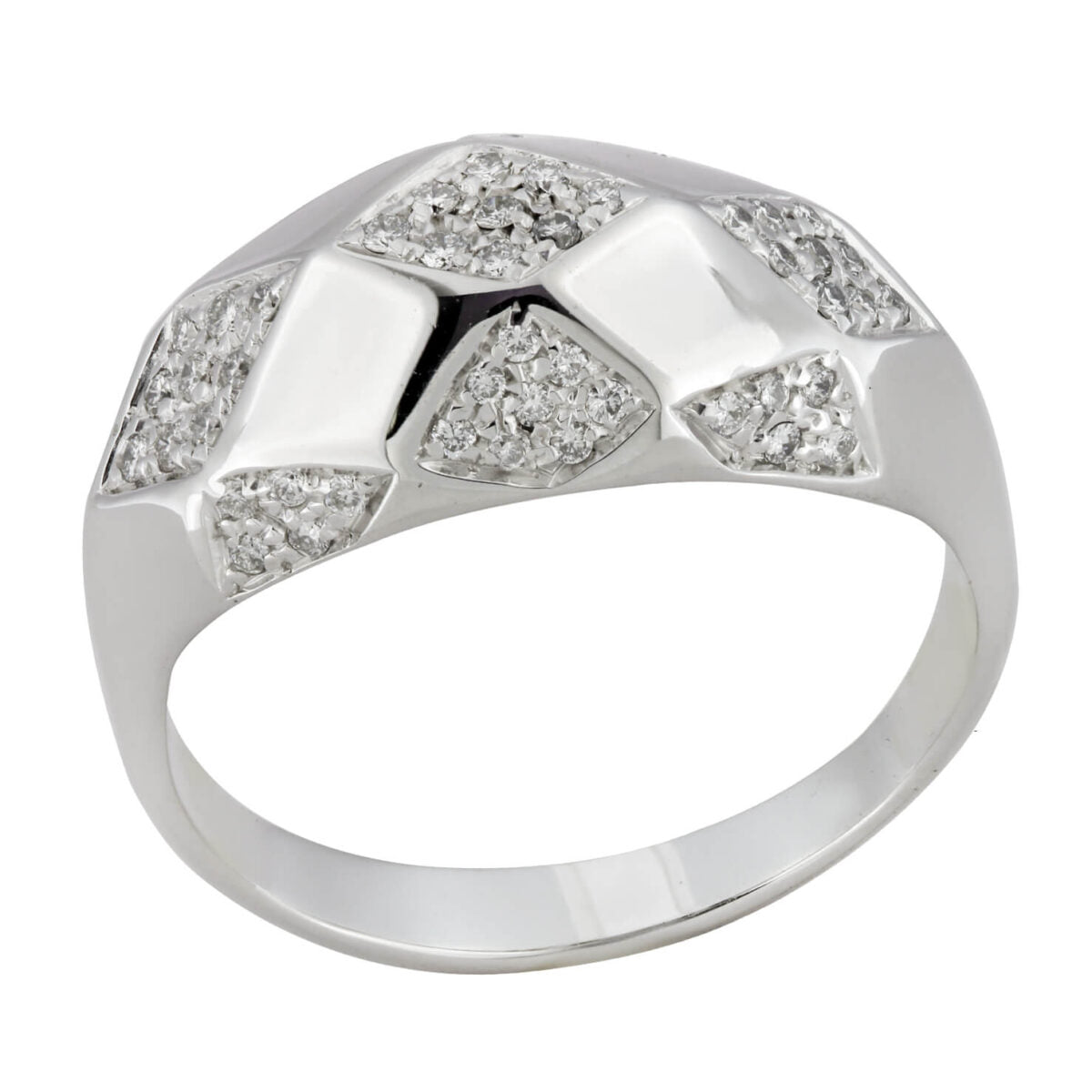 Anello a rombi in oro e diamanti 0,55 ct tot
