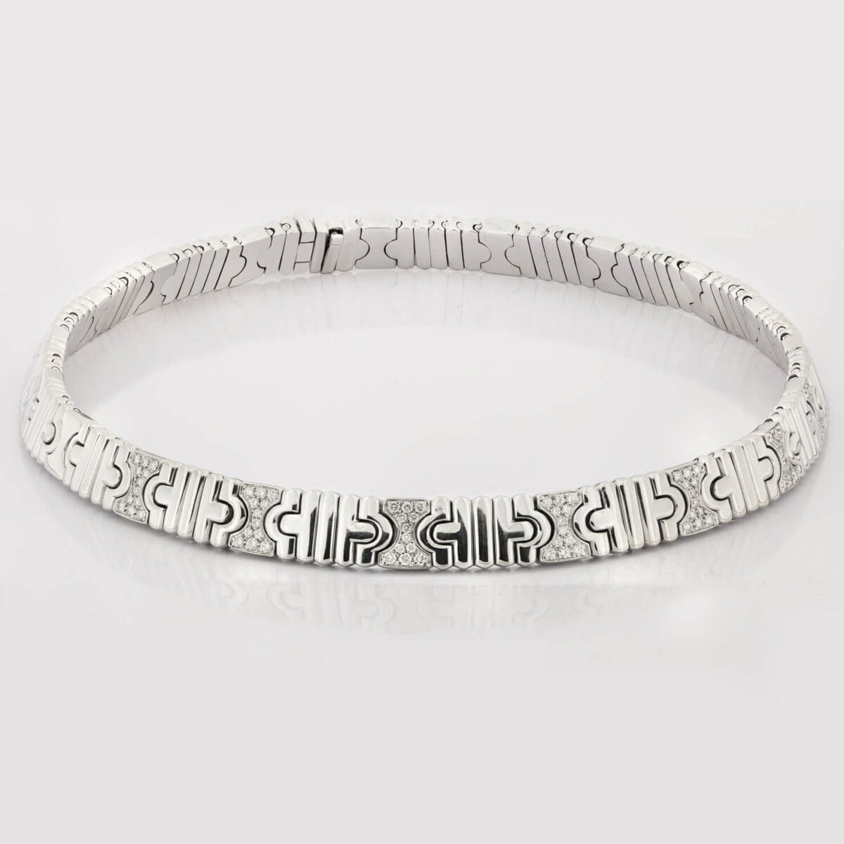 Girocollo Bulgari Parentesi in oro bianco e diamanti 1,01ct tot