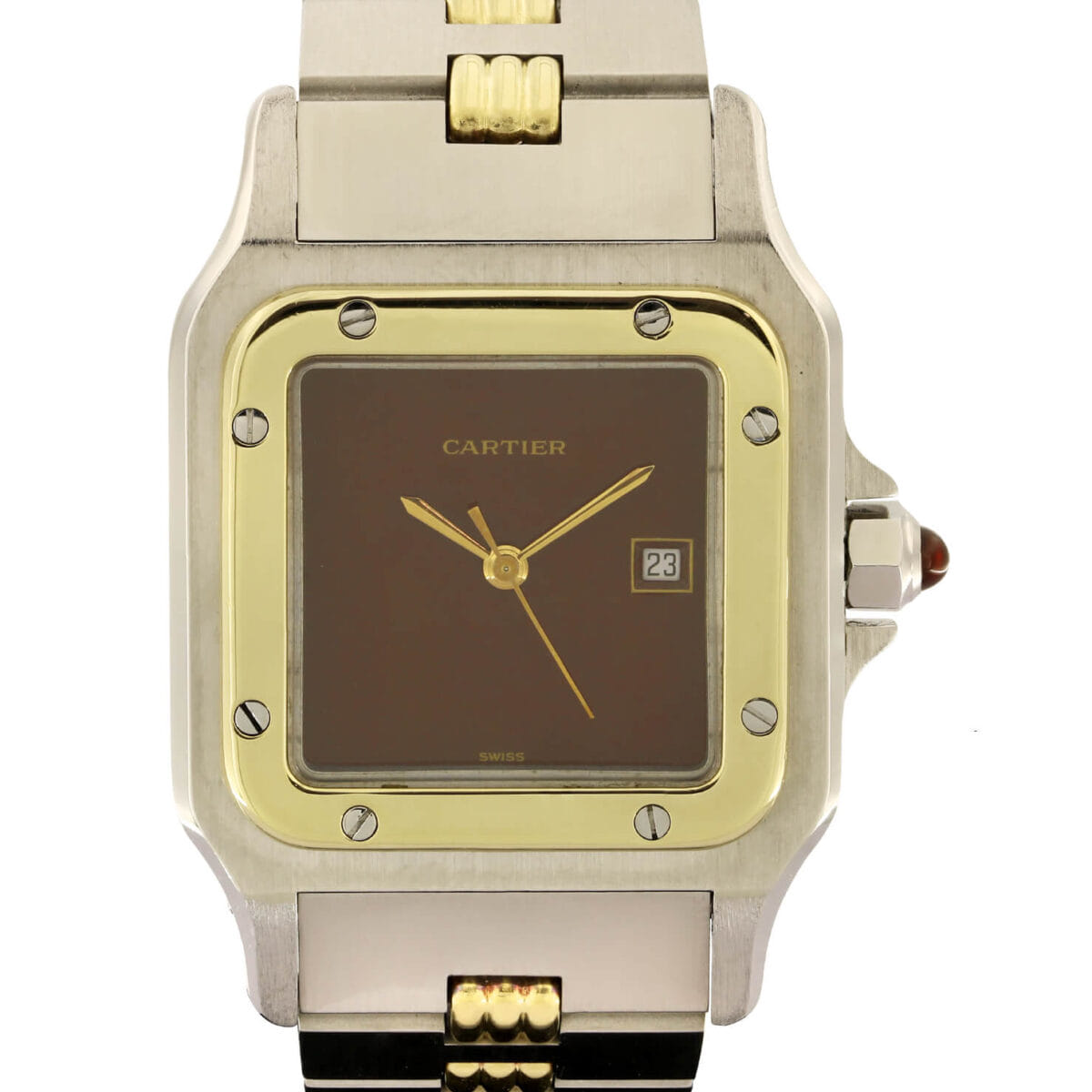 Cartier Santos Burgundy Dial Ref 2961