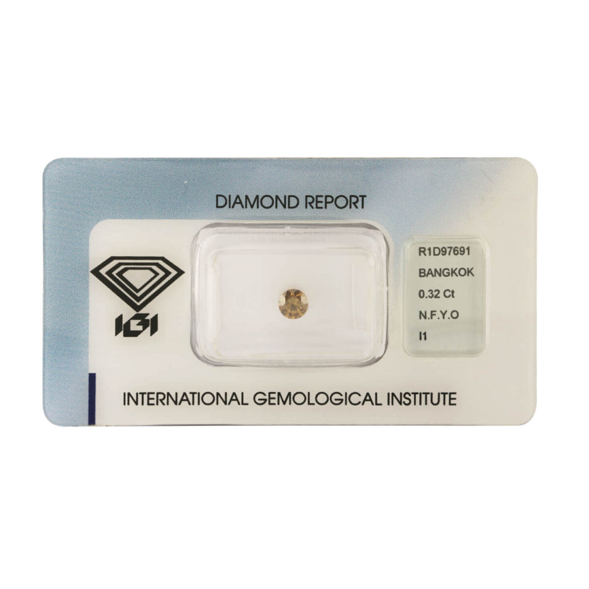 Diamante round natural fancy yellowish orange certificato IGI 0,32 ct