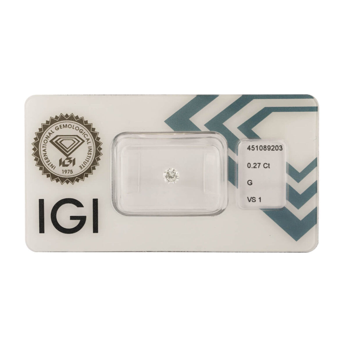 Diamante certificato IGI 0,27 ct