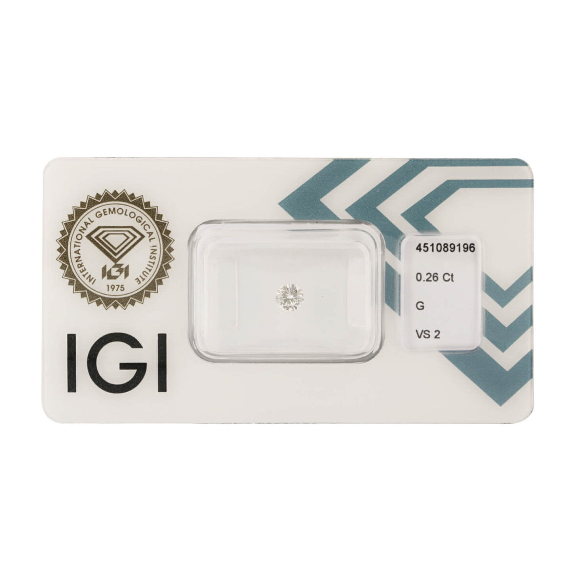 Diamante certificato IGI 0,26 ct