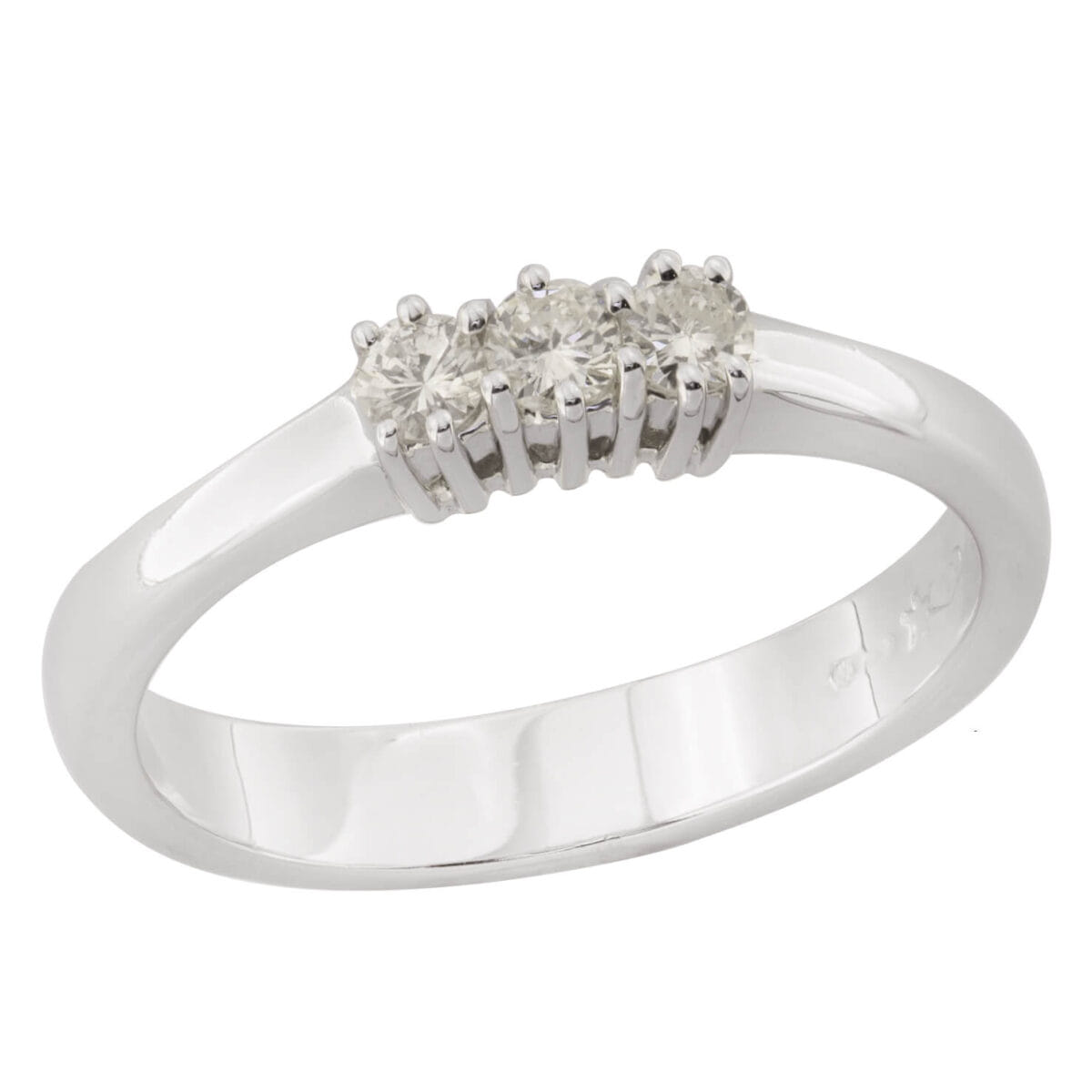 Anello Trilogy in oro e diamanti round 0,19ct tot