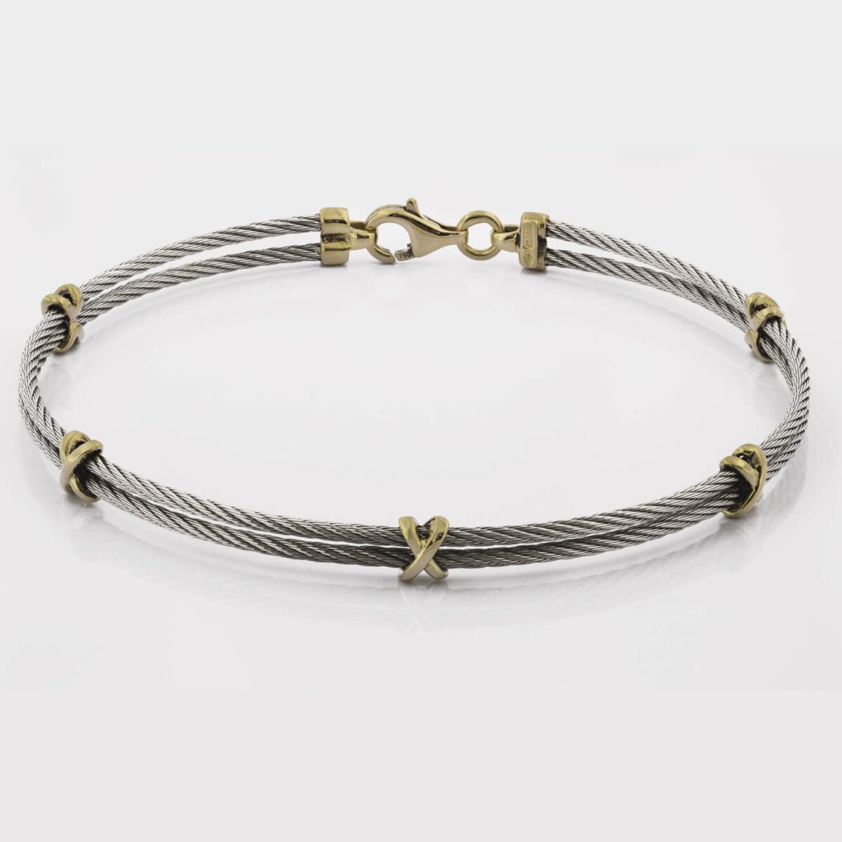 Bracciale in acciaio e oro giallo