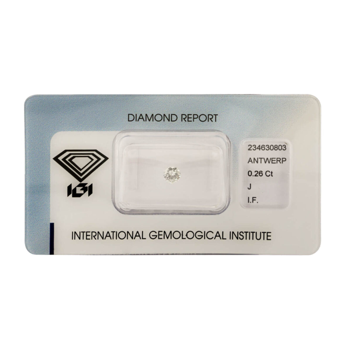 Diamante round 0,26ct certificato IGI