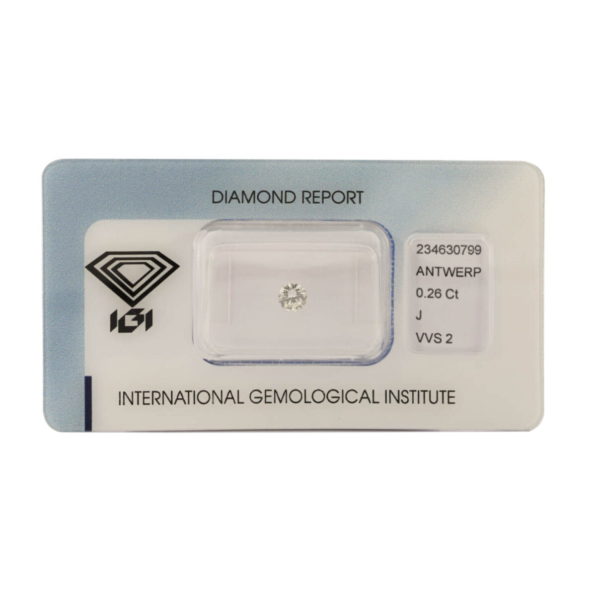 Diamante round 0,26ct certificato IGI