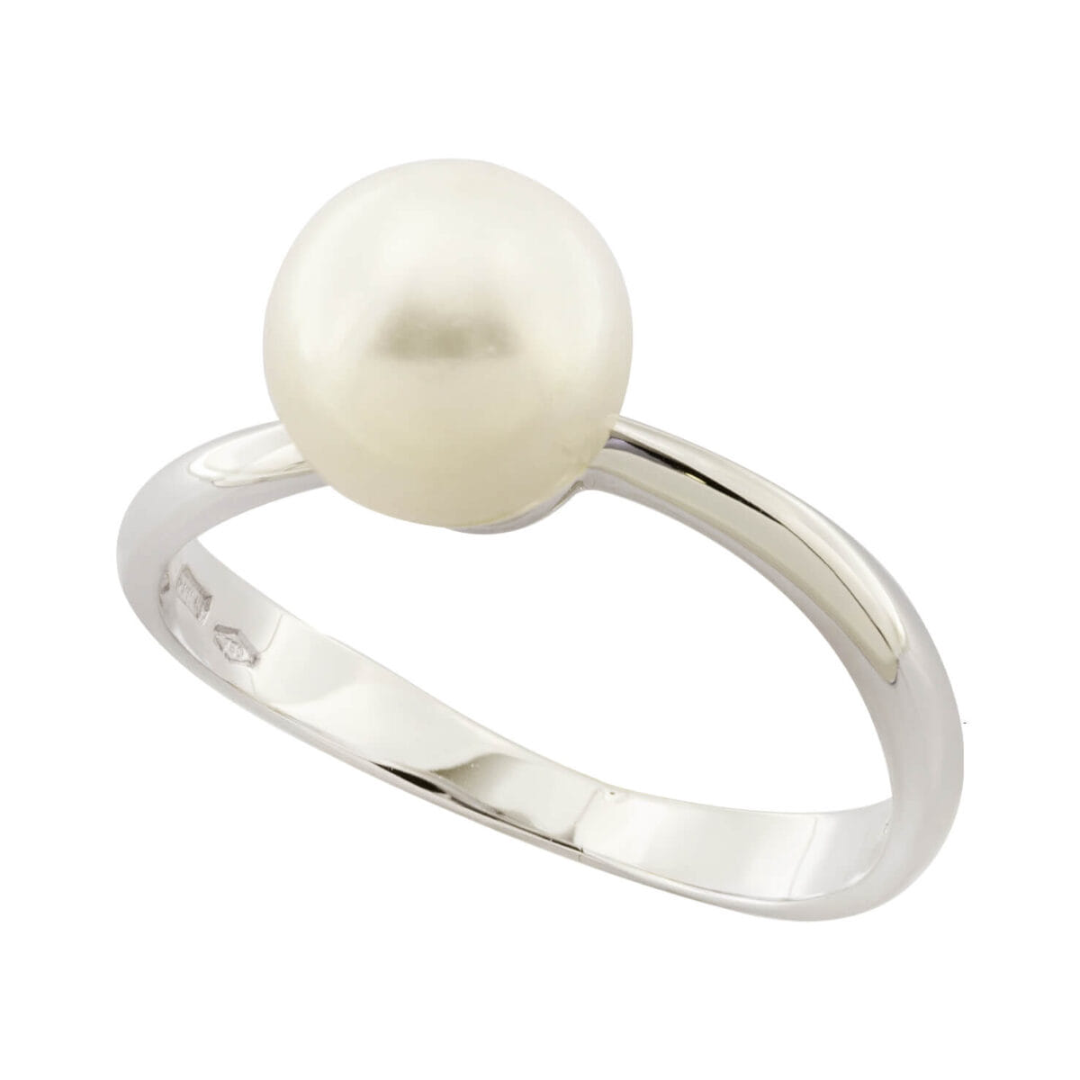 Anello in oro bianco con perla 7,90 mm
