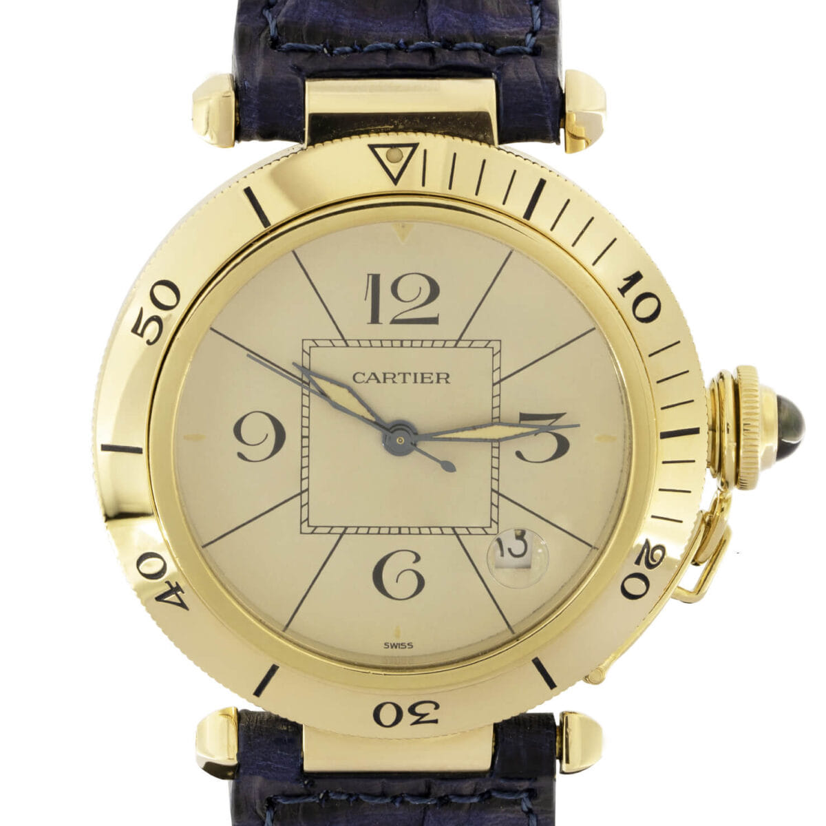 Cartier Pasha 18kt yellow gold 38 mm ref 1989