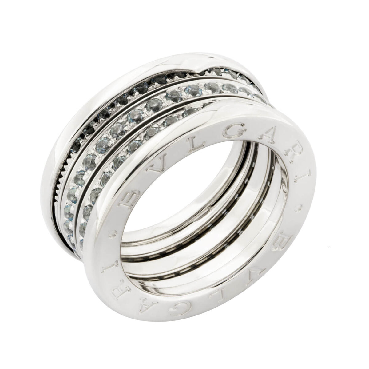 Anello Bulgari Bzero in oro bianco e acquamarina 1,27ct tot