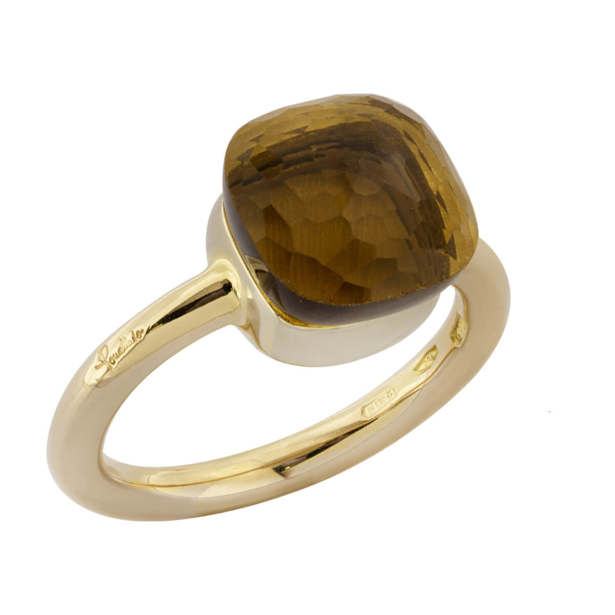 Anello Nudo Pomellato in oro giallo con quarzo citrino