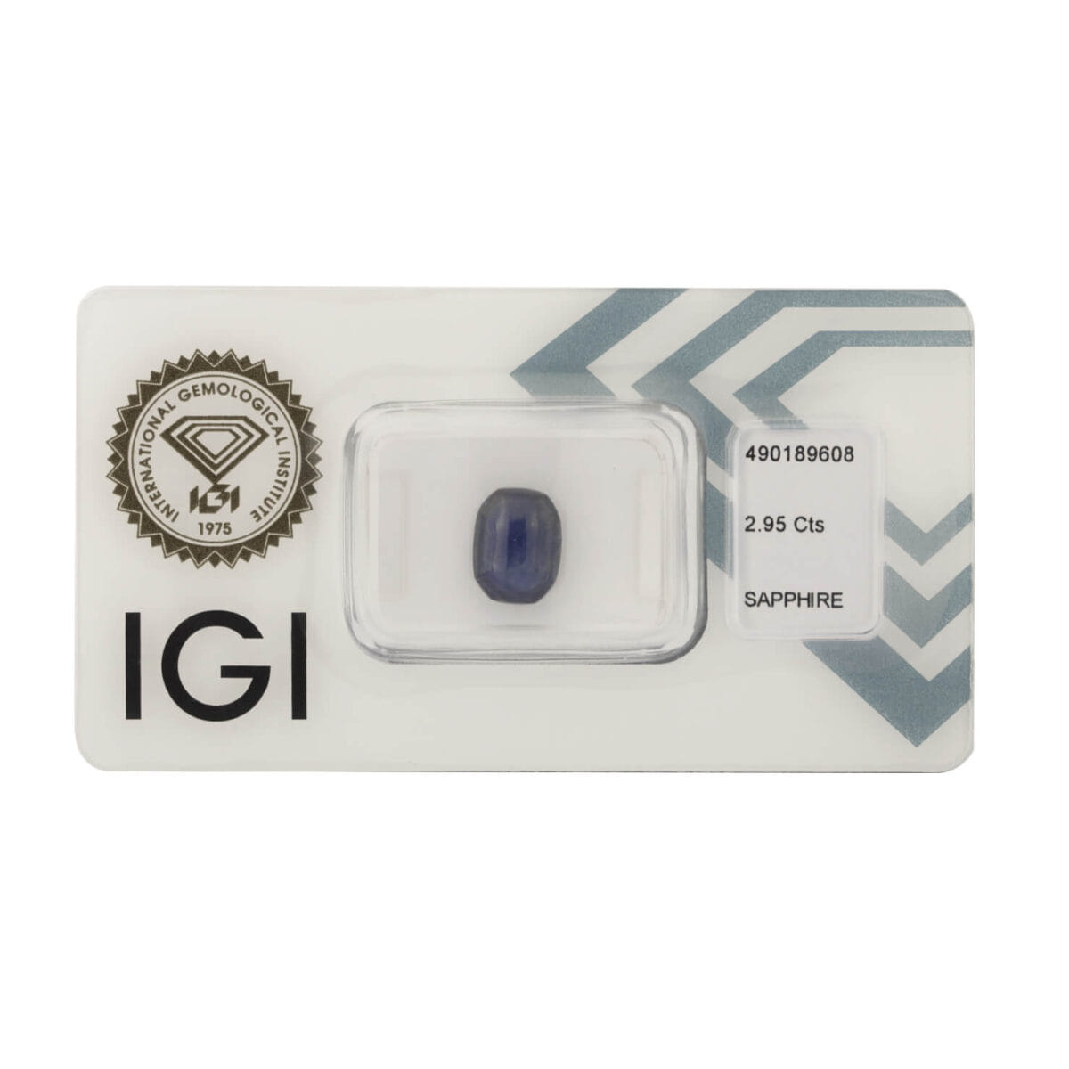 Zaffiro cushion 2,95ct certificato IGI