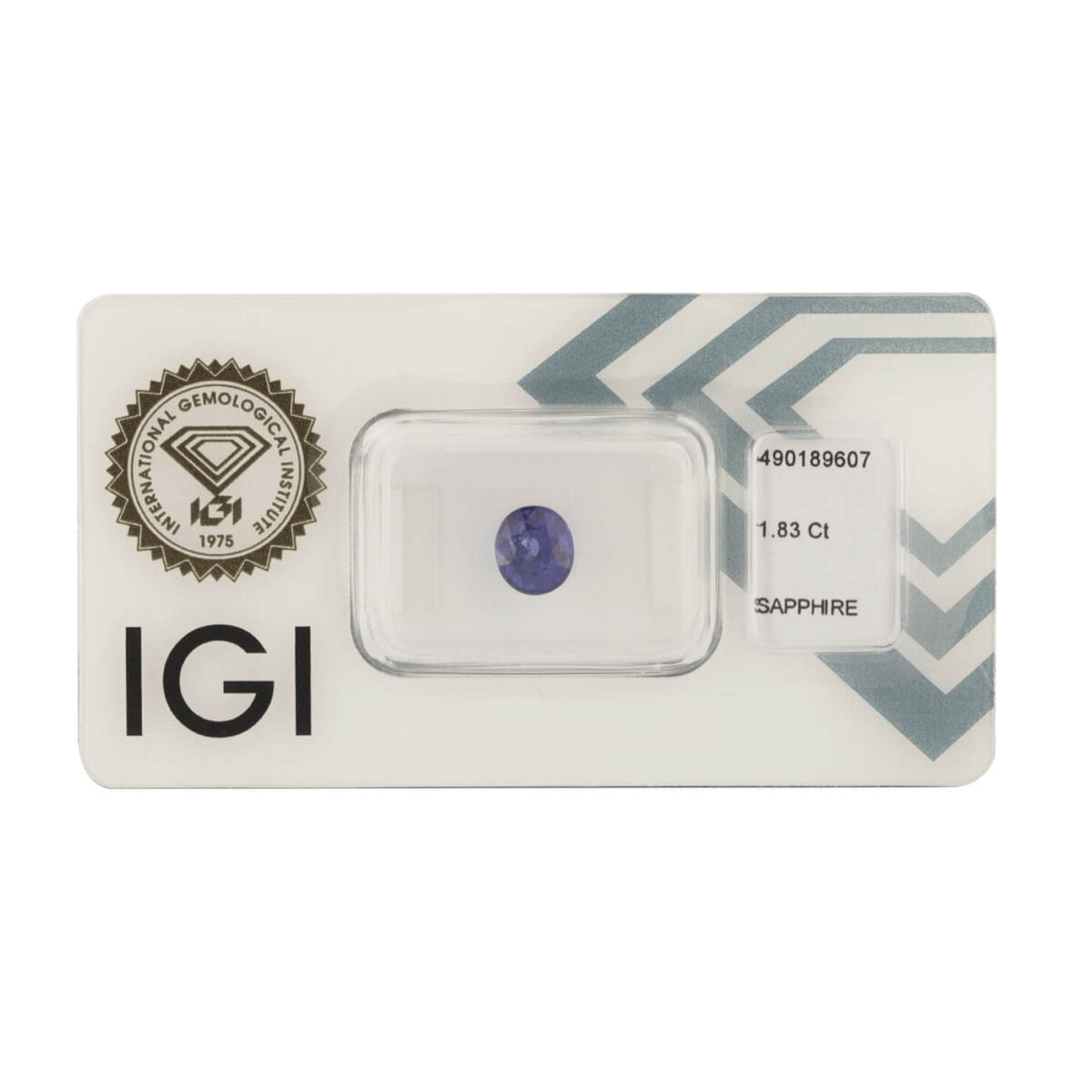 Zaffiro oval cut 1,83ct certificato IGI