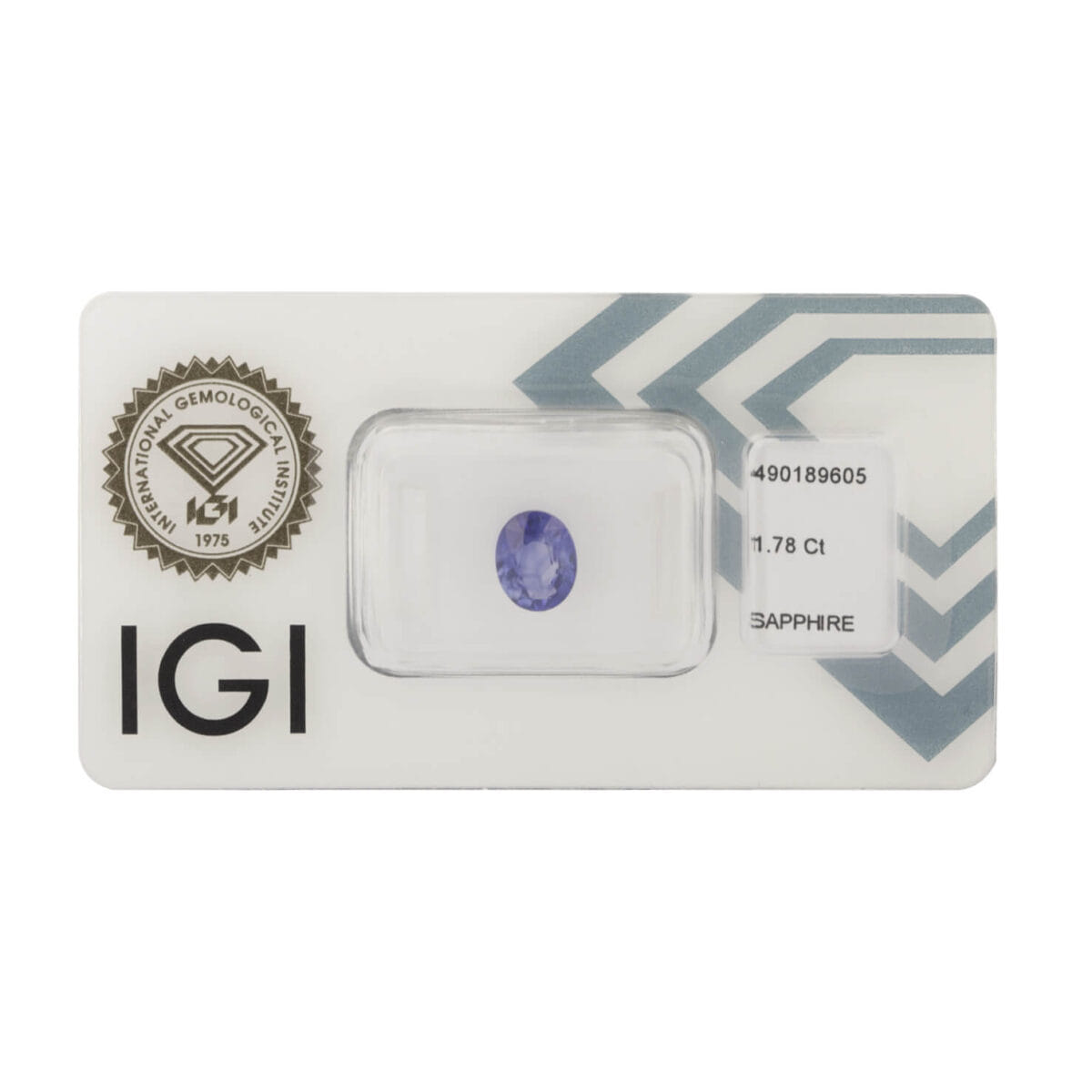 Zaffiro oval cut 1,78ct certificato IGI