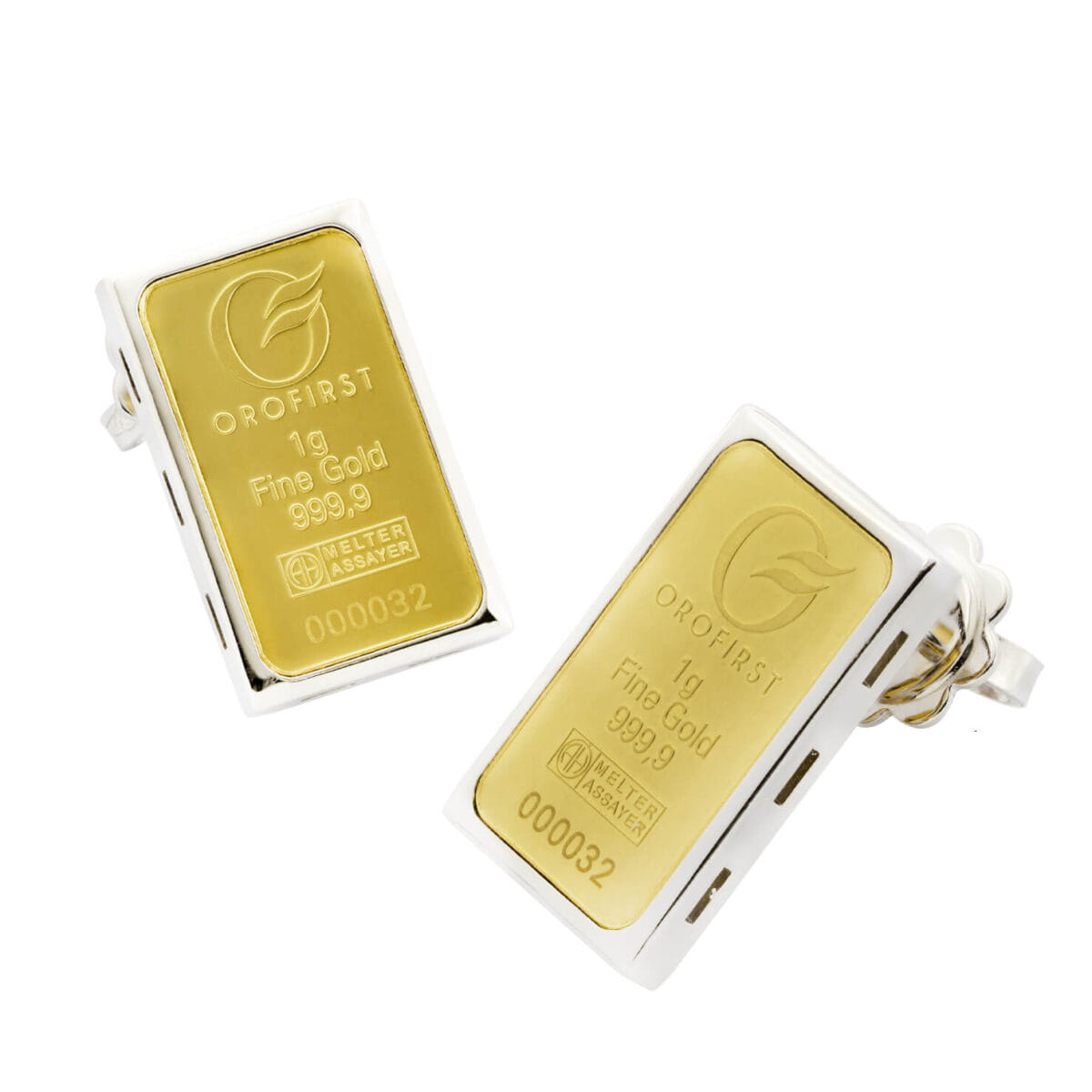 Orecchini the bullion in oro bianco e giallo