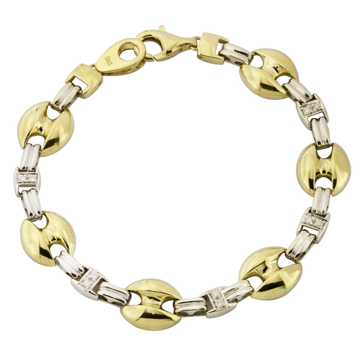 Bracciale Damiani in oro bianco e giallo con diamanti 0,20ct tot