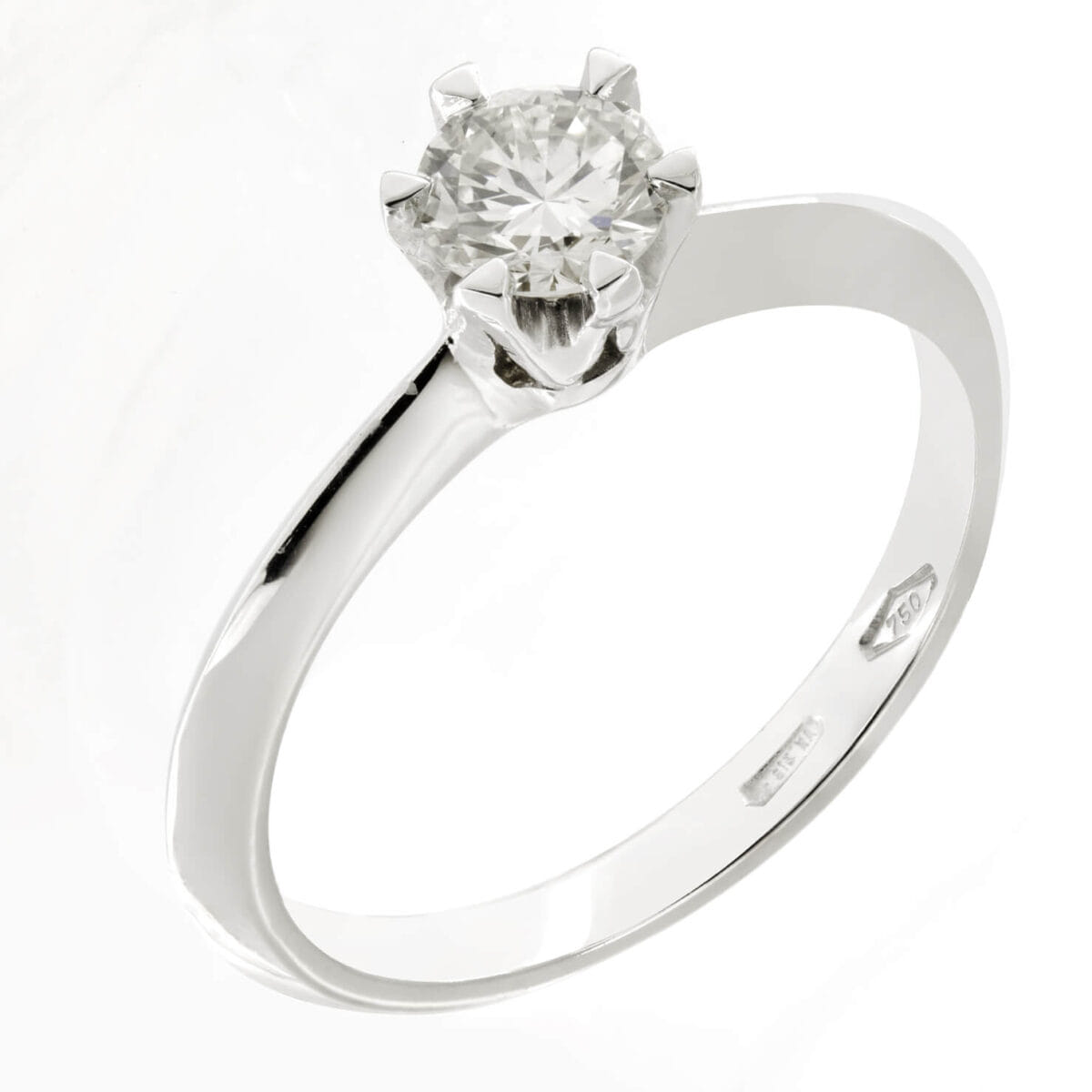 Anello solitario in oro e diamante 0,45ct