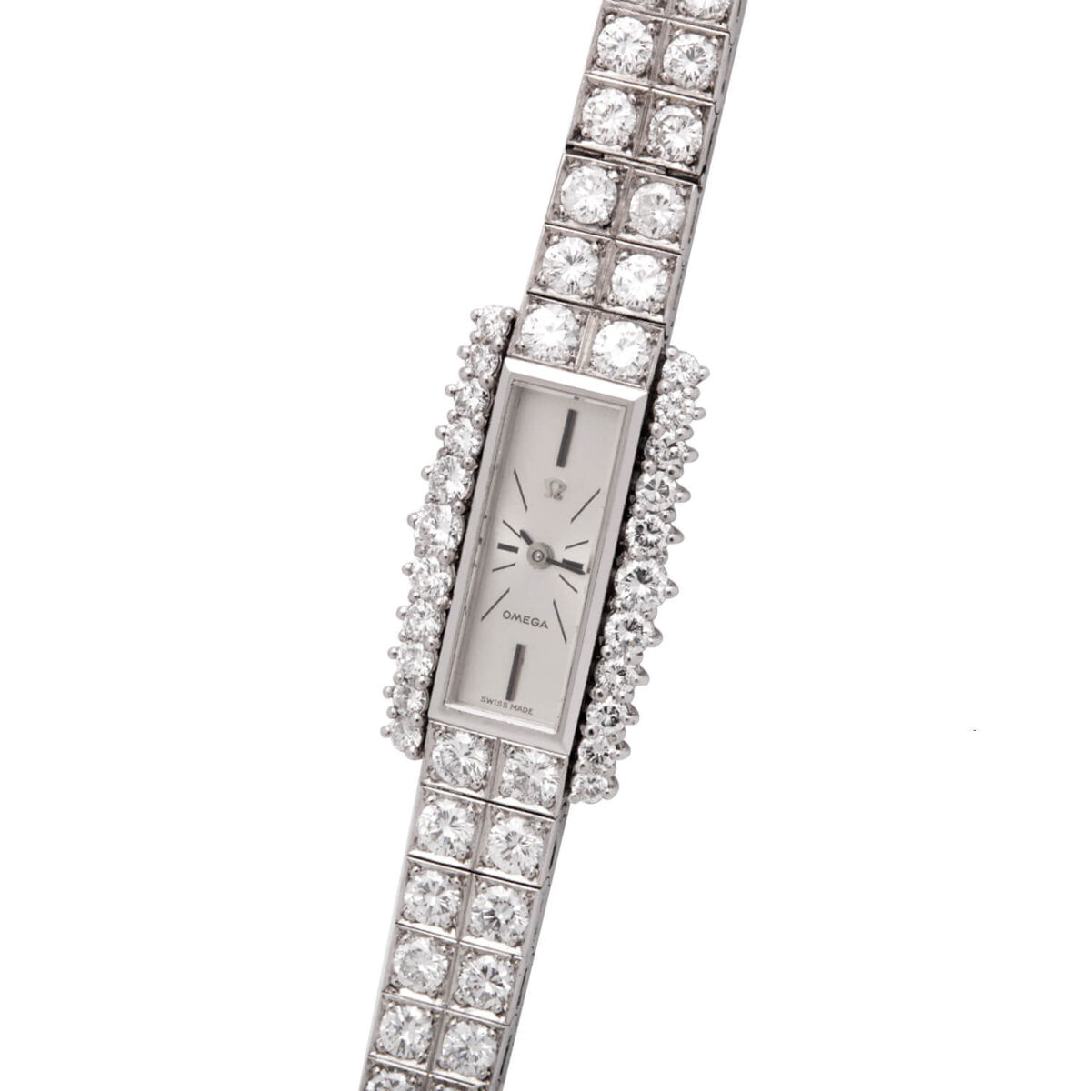 Omega 1960’s vintage ladies white gold 18kt full diamond ref 8065