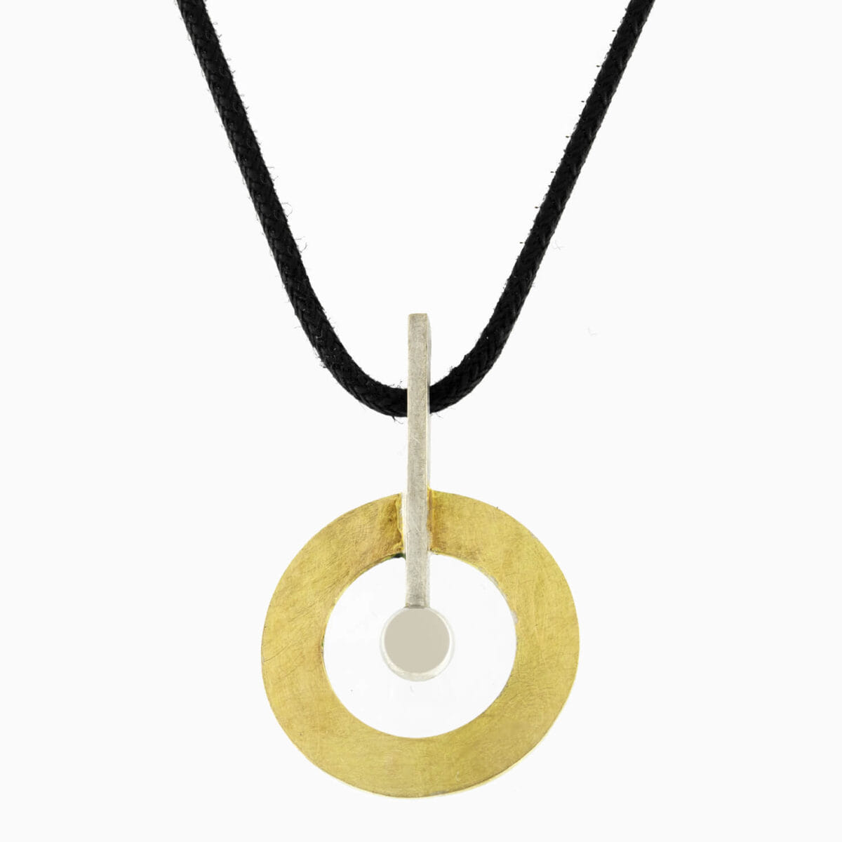 Collana con ciondolo in oro giallo e bianco