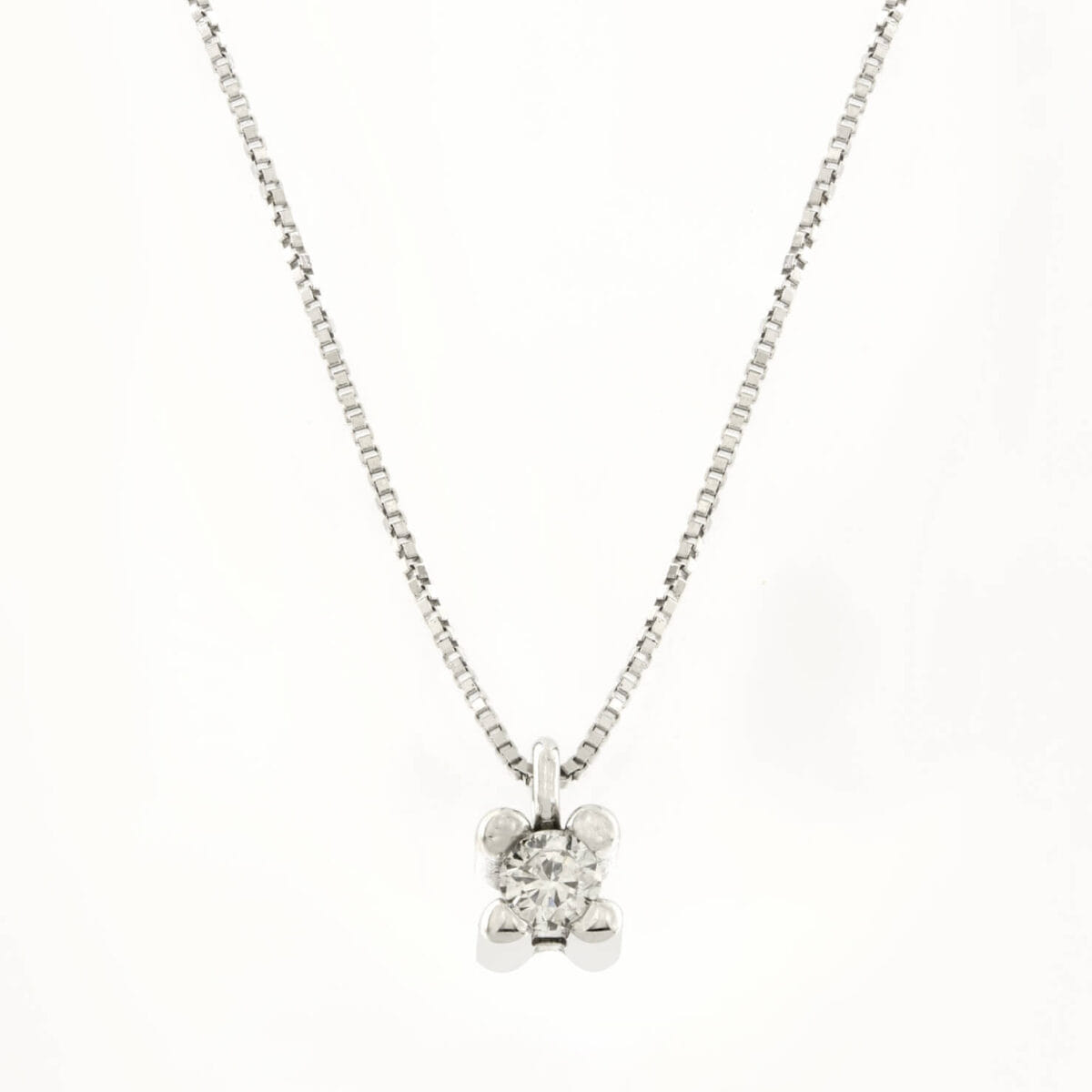 Collana punto luce in oro e diamante 0,05ct