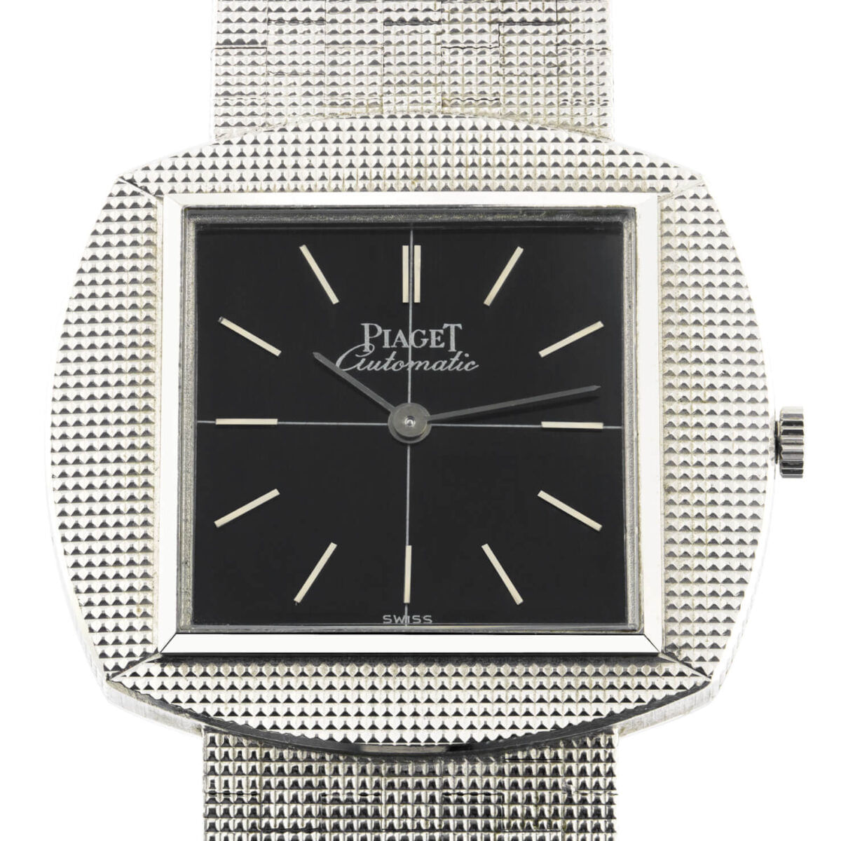 Piaget automatic extraplatte white gold 18kt 33mm black dial ref 12461C4