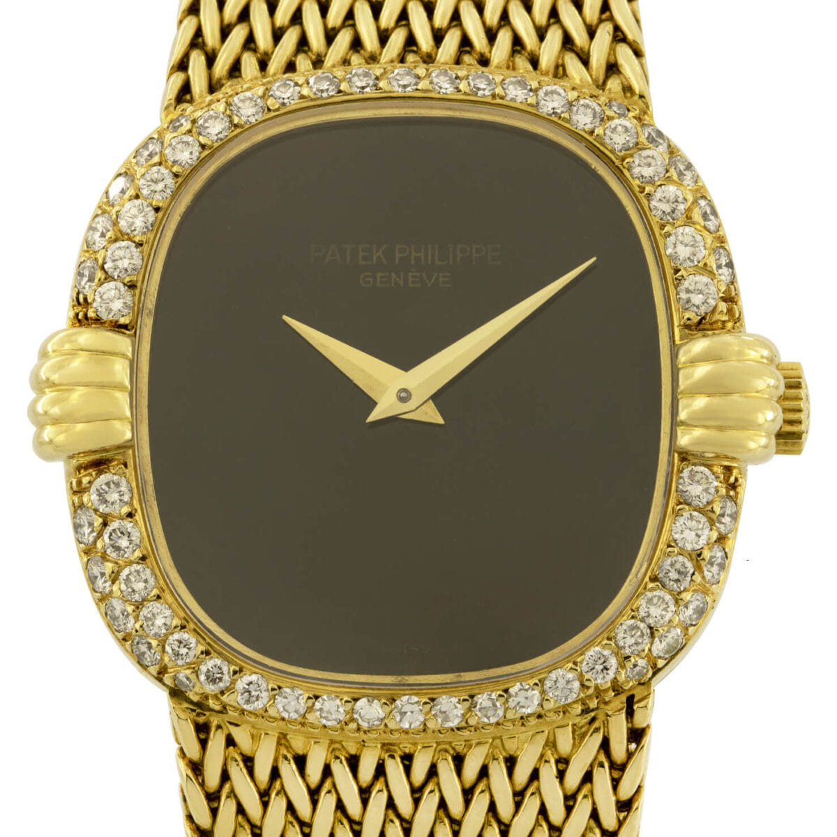 Patek Philippe Lady Gold 18kt onyx dial and diamonds bezel Ref 4331/1