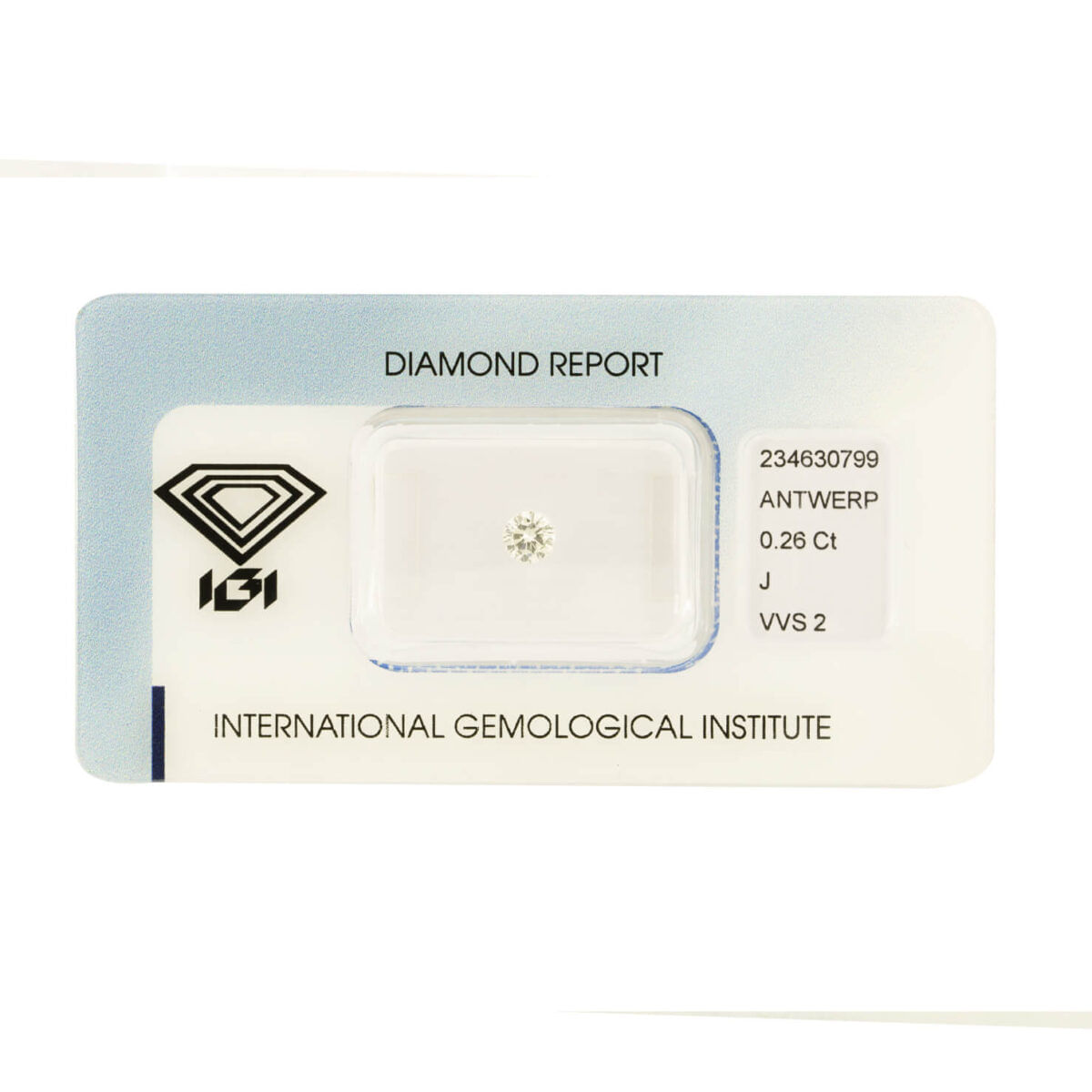 Diamante Round 0,26 Ct Certificato IGI