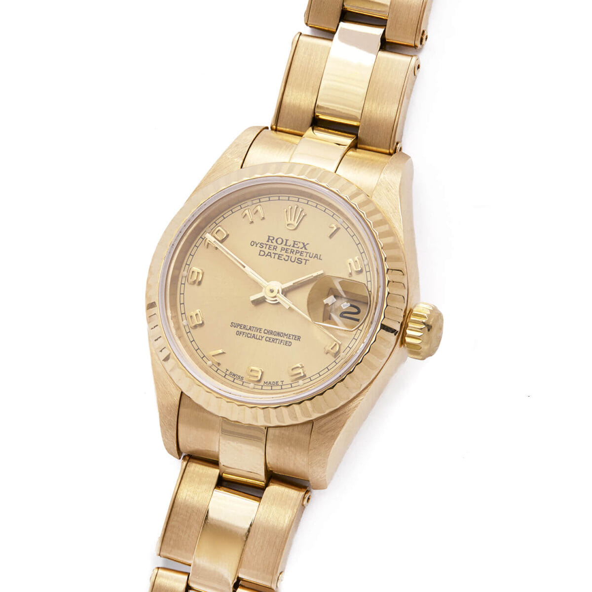 Rolex oyster perpetual datejust lady automatic 18kt arabic dial