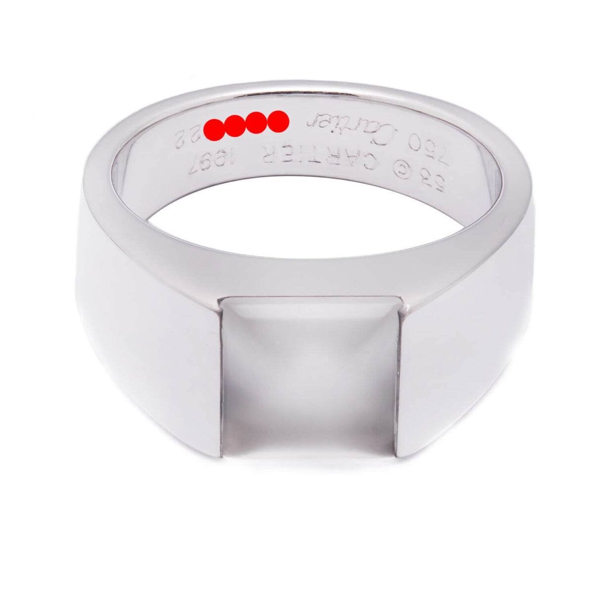 Anello Tank Cartier in oro bianco e moonstone