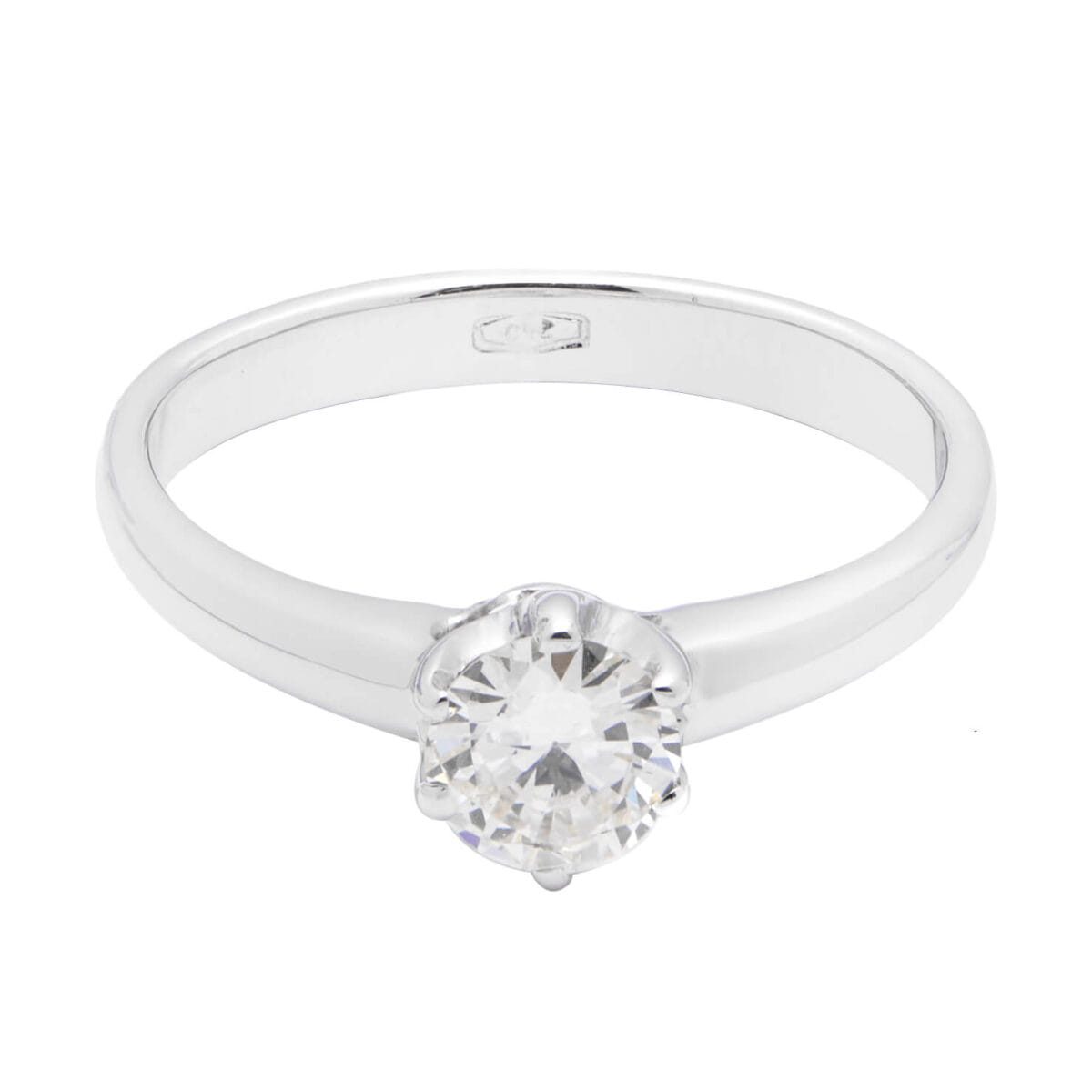 Anello solitario in oro bianco e diamante 0,50ct