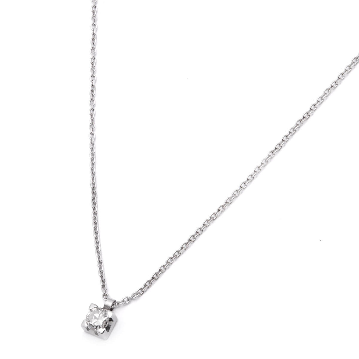 Catenina punto luce in oro e diamante 0,16ct