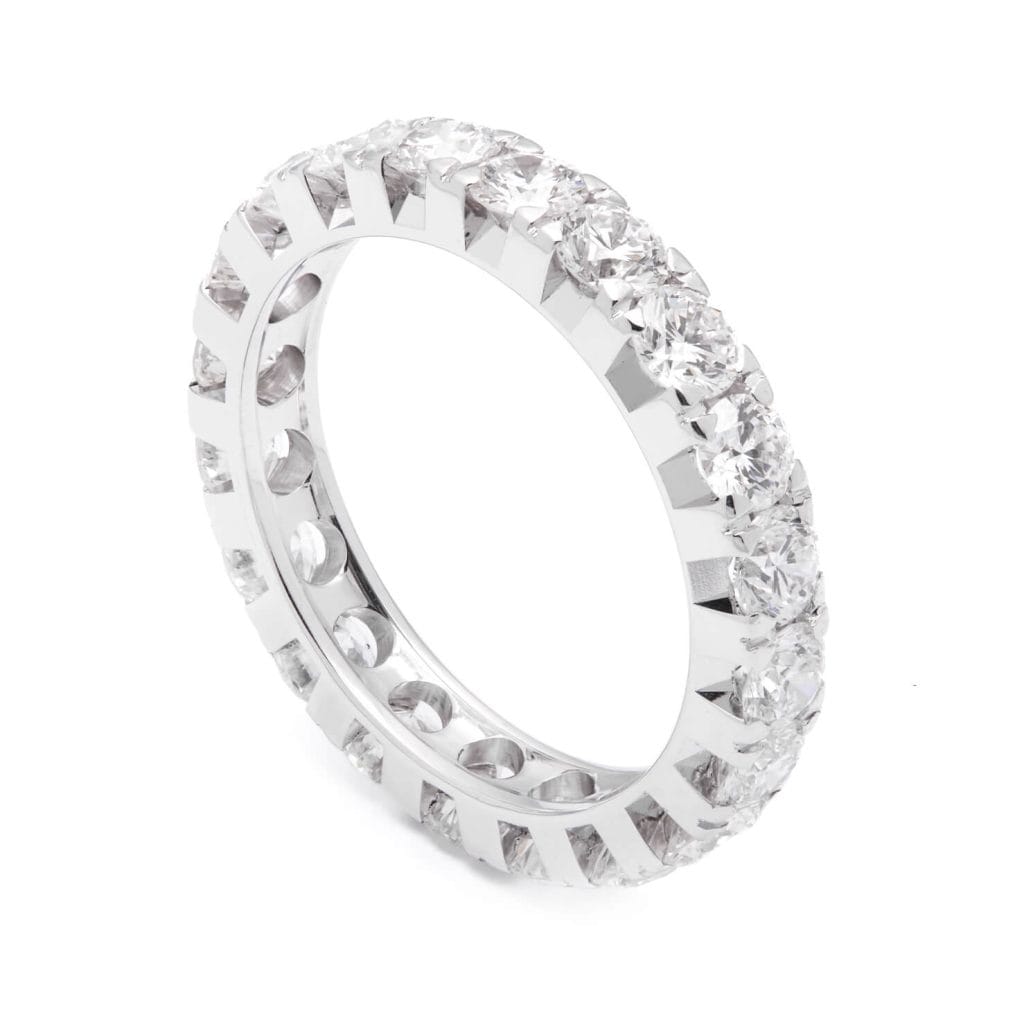 Anello Dell'eternità In Oro Bianco Con Diamanti Naturali E - Foto 3