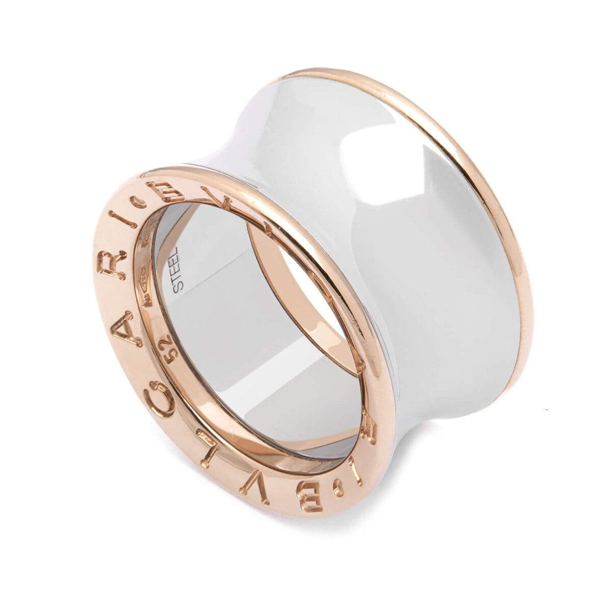 Anello Bulgari Bzero1 Anish Kapoor in acciaio e oro rosa