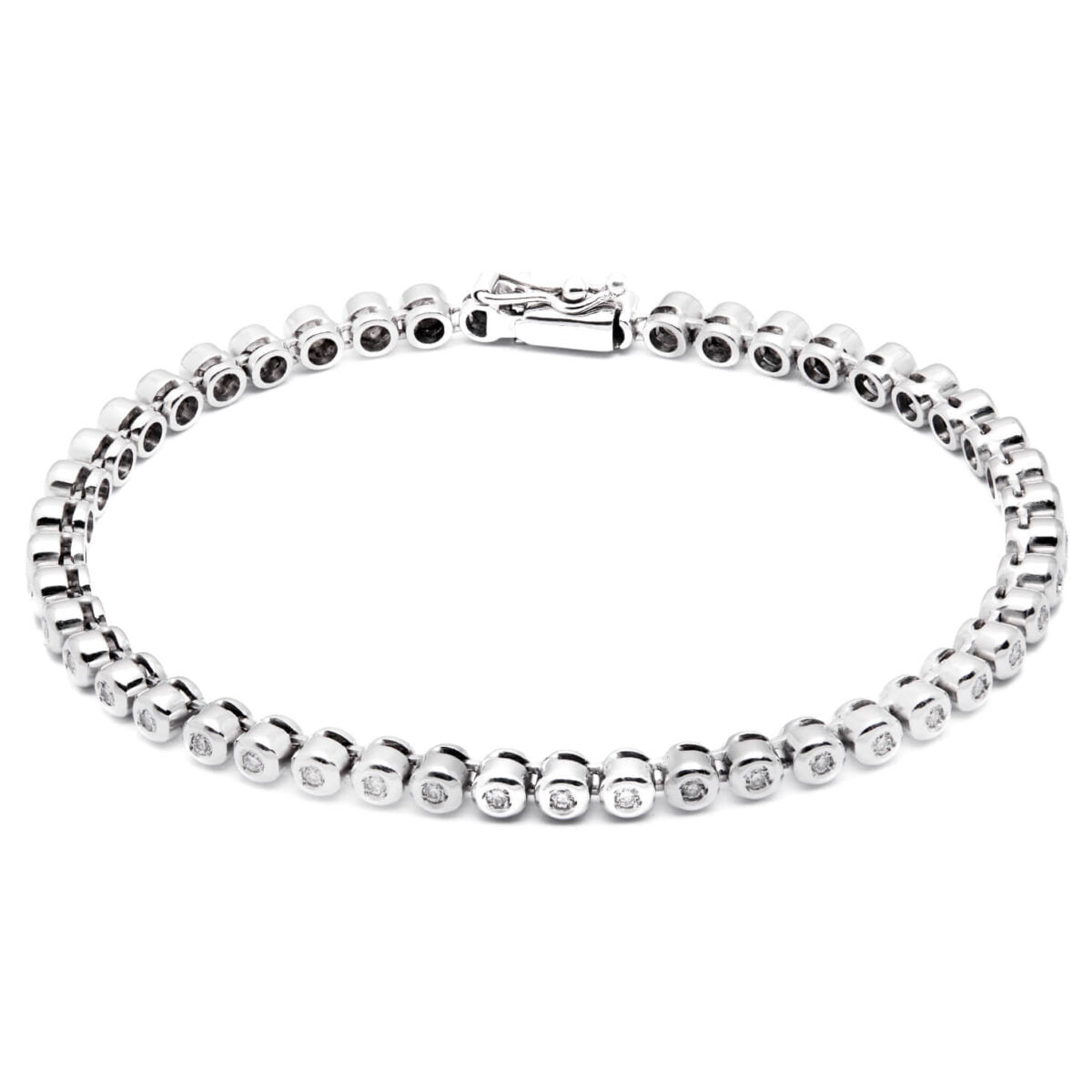 Bracciale tennis in oro bianco e diamanti 1,175ct