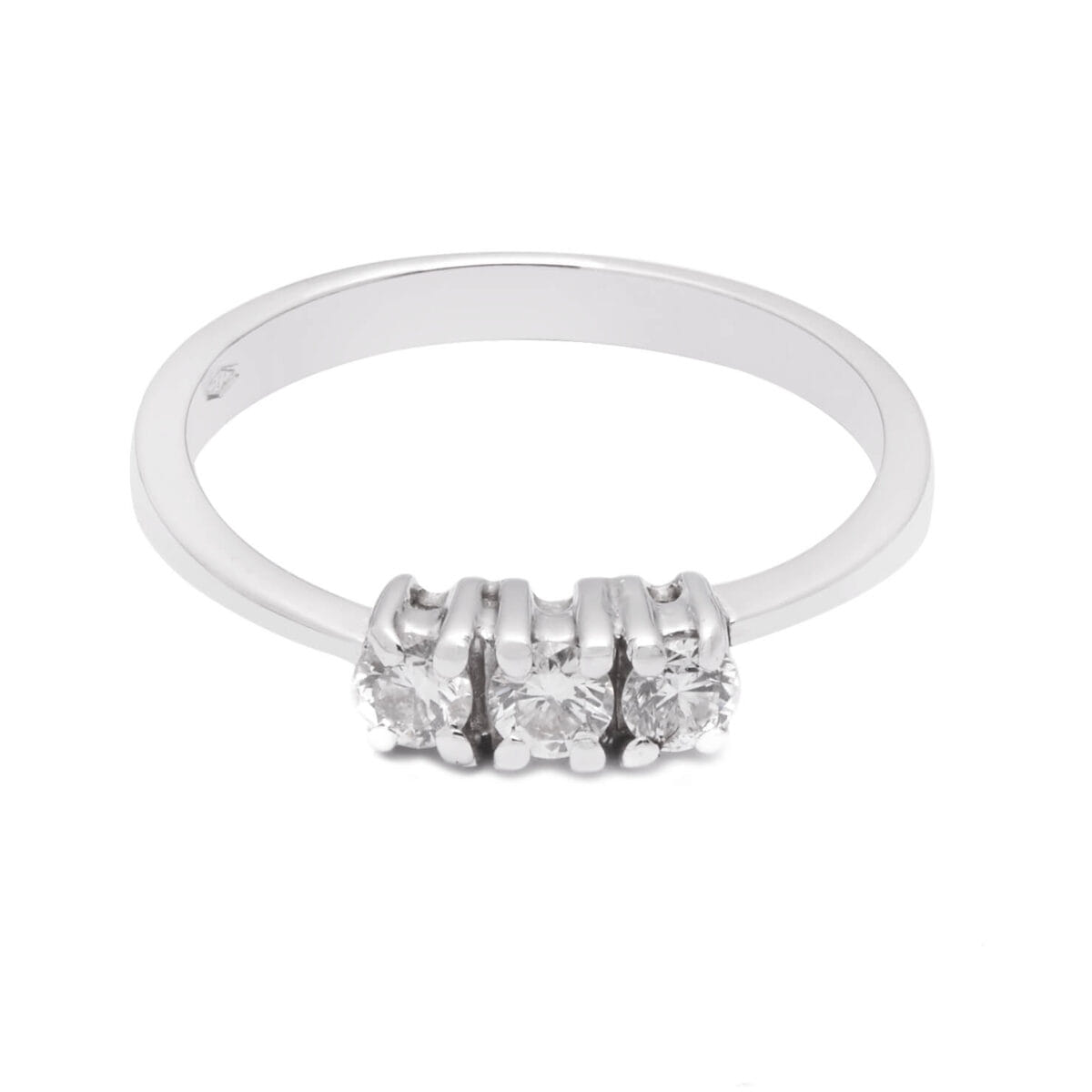 Anello trilogy in oro bianco e diamanti 0,24ct tot