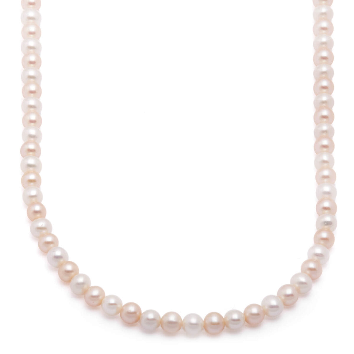 Collana Miluna in oro bianco, perle bianche e perle golden da 5mm