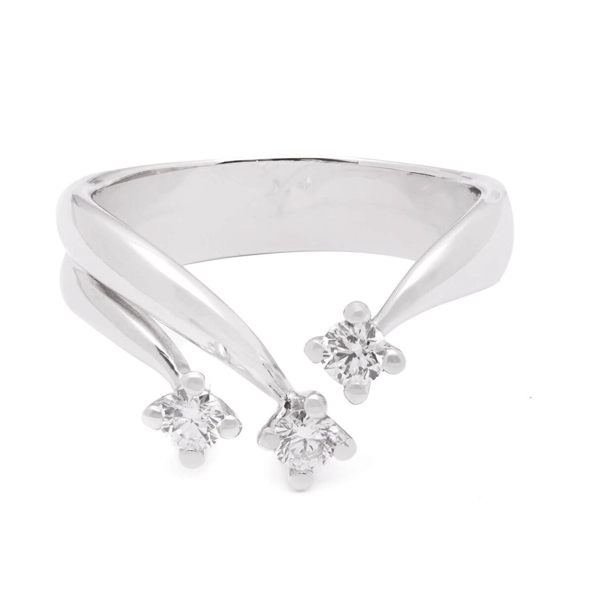 Anello trilogy in oro bianco e diamanti 0,45ct tot