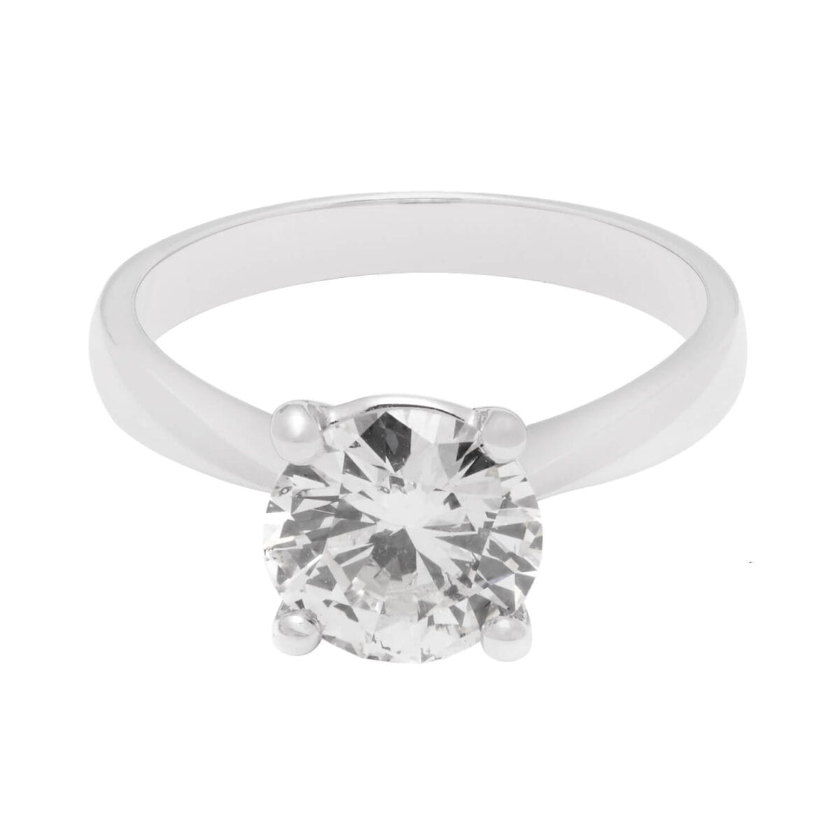 Anello solitario in oro bianco e diamante 1,83ct