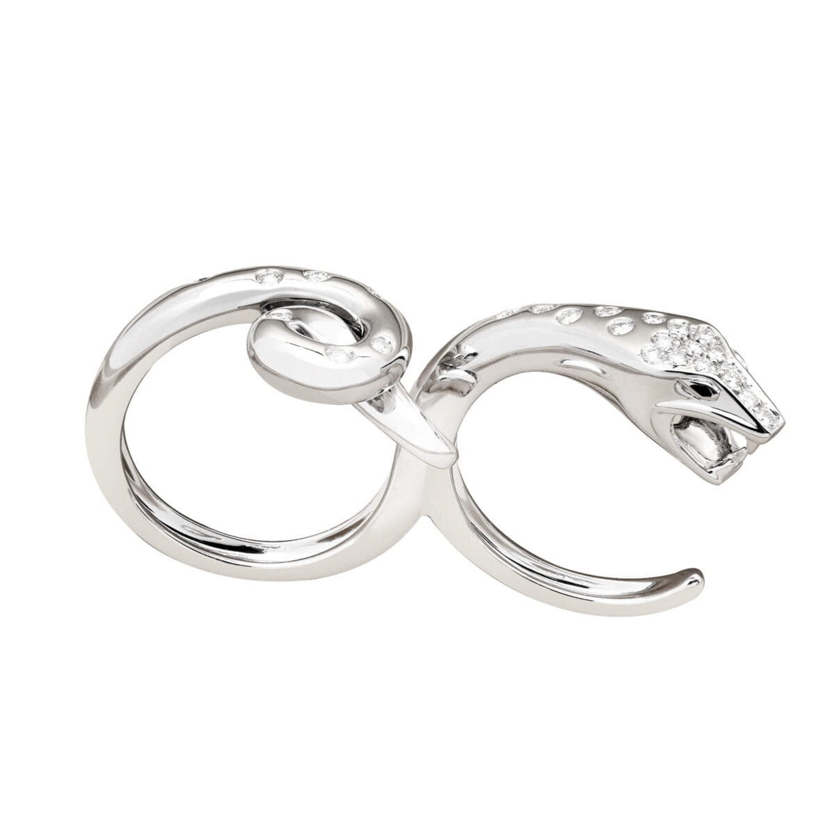 Anello Boucheron Kaa Double Trouble Snake in oro bianco e diamanti