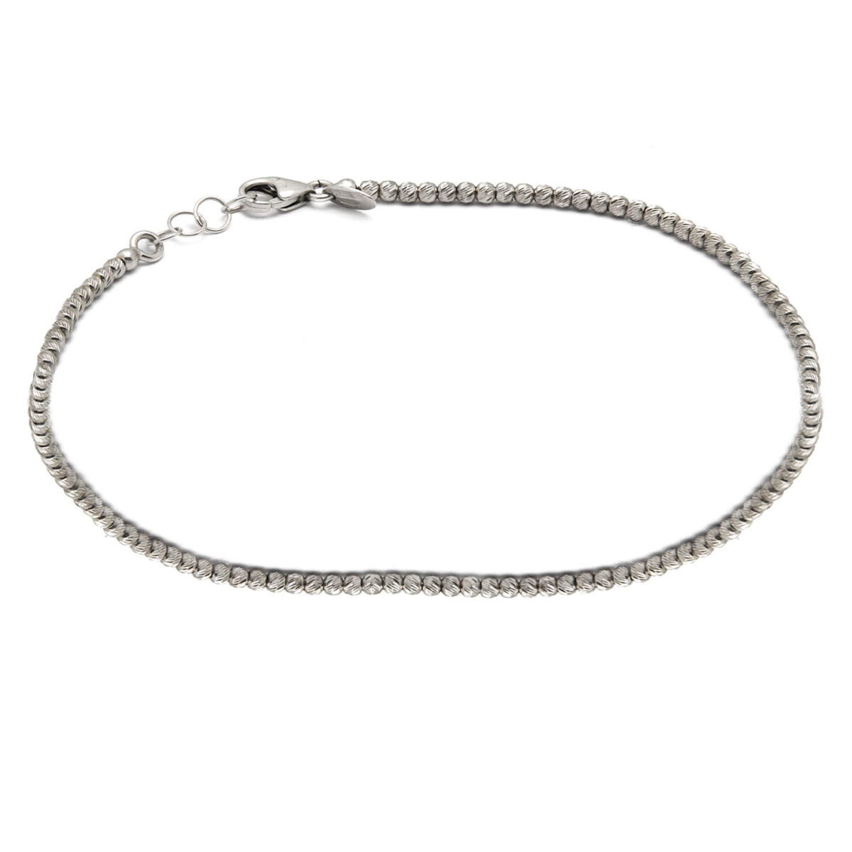 Bracciale in oro bianco con sferette brillantate