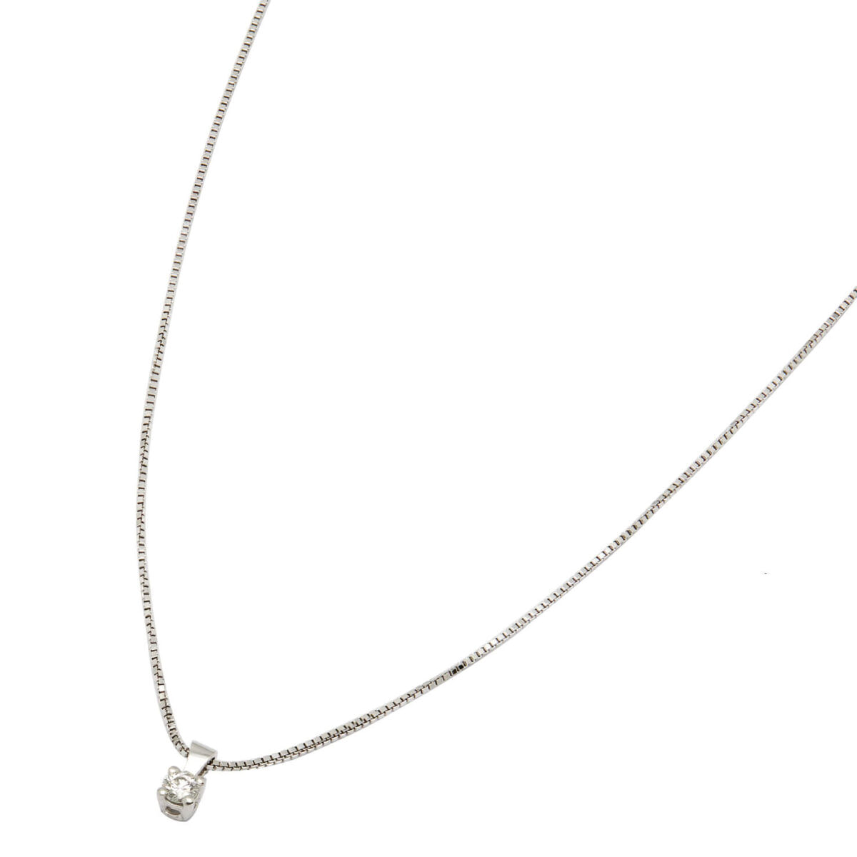 Collana punto luce in oro bianco e diamanti 0,04ct