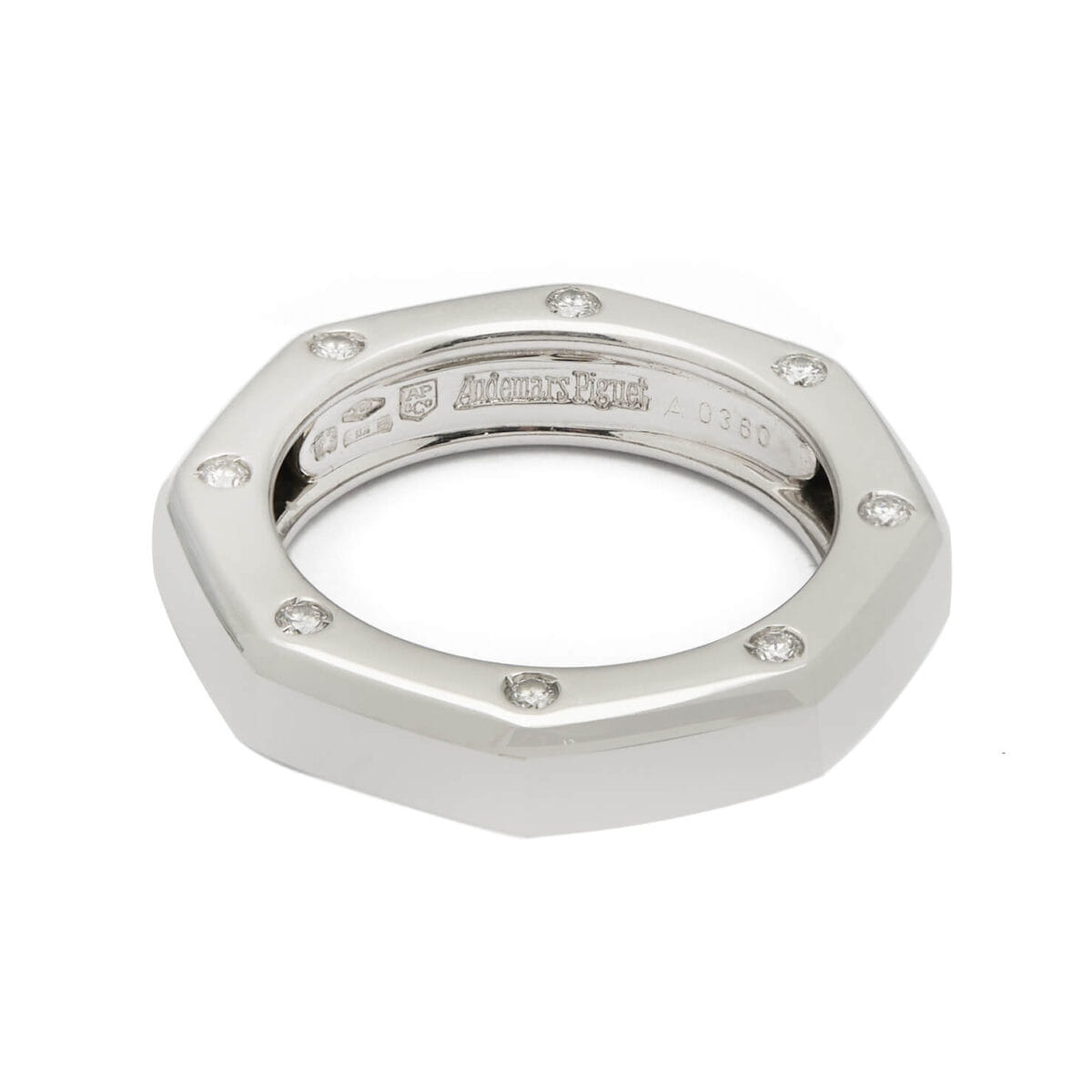 Anello Audemars Piguet Royal Oak in oro bianco e diamanti