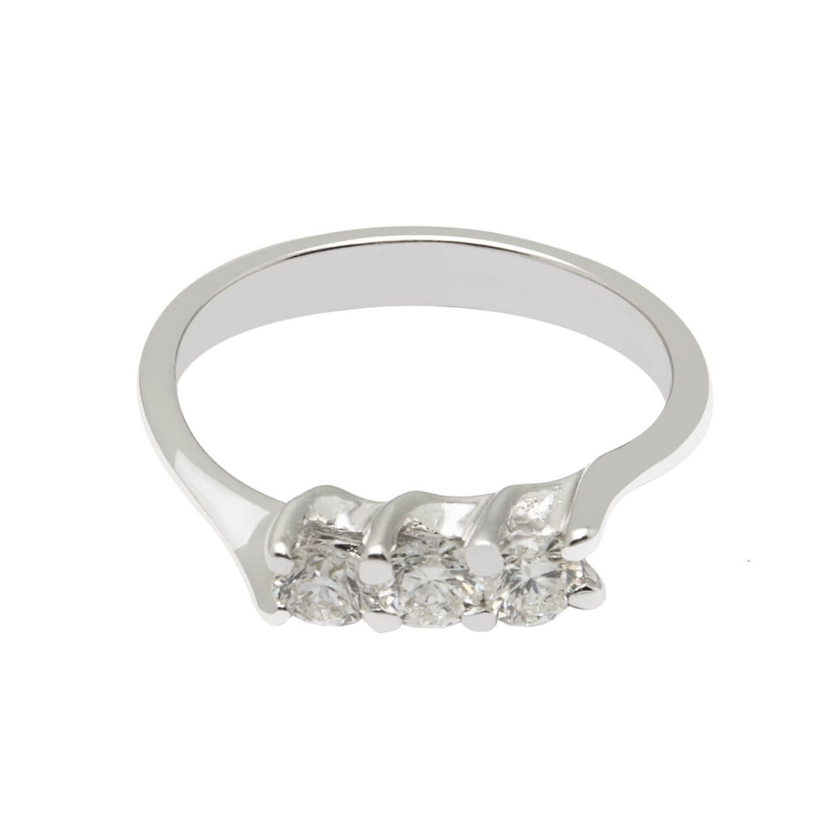 Anello trilogy in oro bianco e diamanti 0,35ct