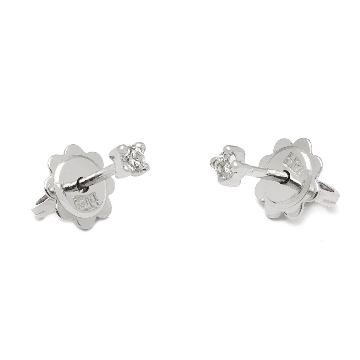 Orecchini punto luce Bliss in oro bianco e diamanti 0,10ct